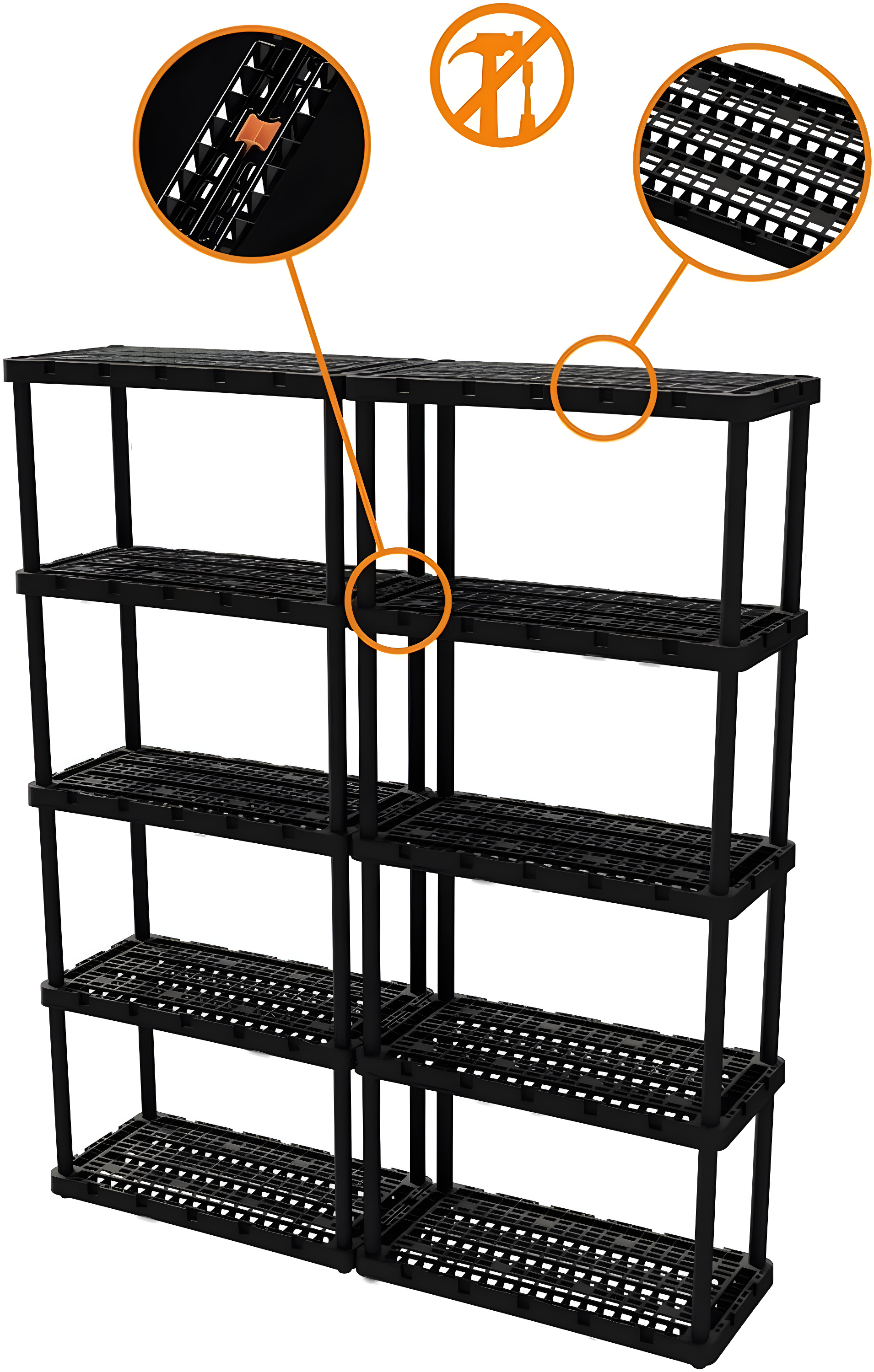 36'' W Plastic Shelving Unit