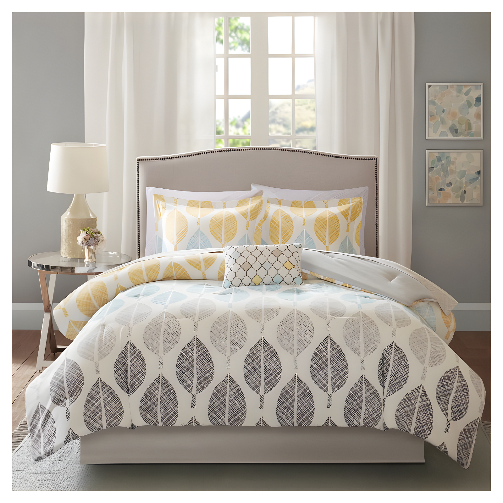 Madison Park Essentials Central Park Modern & Contemporary Comforter Set with Cotton Bed Sheets