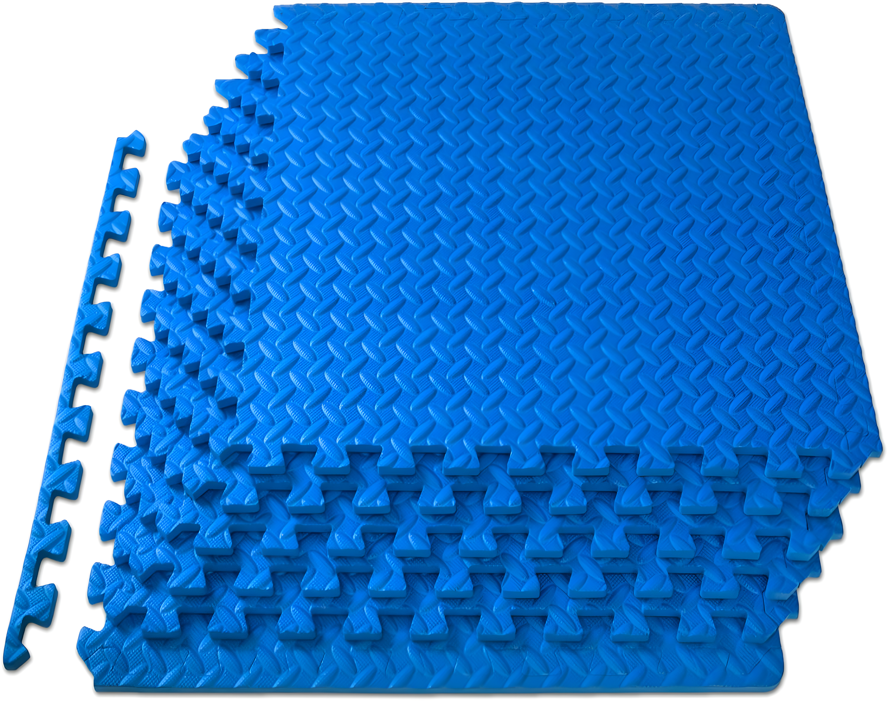 Exercise Puzzle Mat 1/2-in, Blue, 24 Sq Ft - 6 Tiles