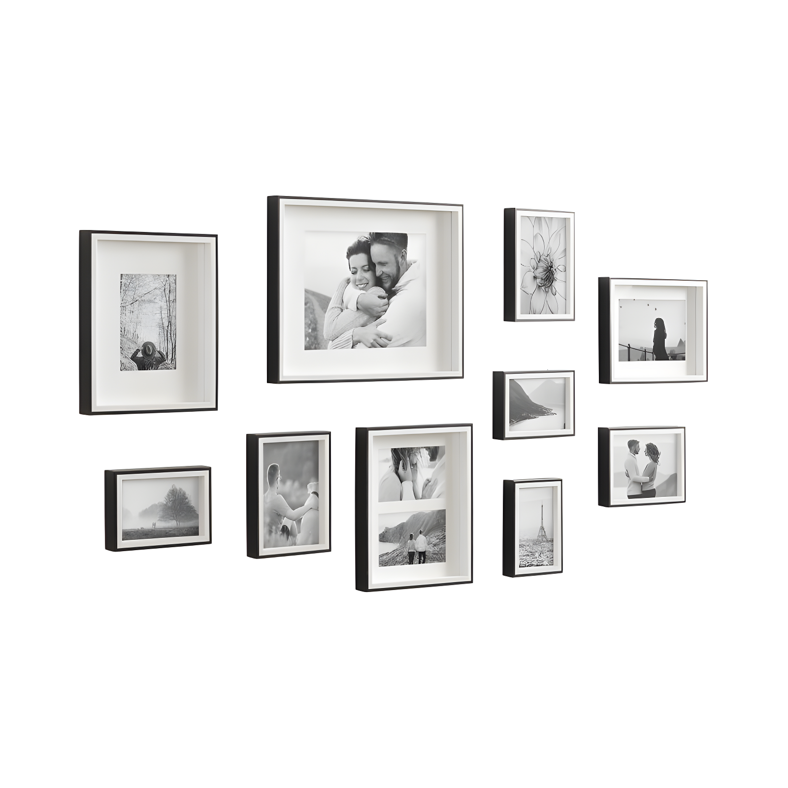Kate & Laurel All Things Decor (Set of 10) Gibson Wall Photo Frames Black