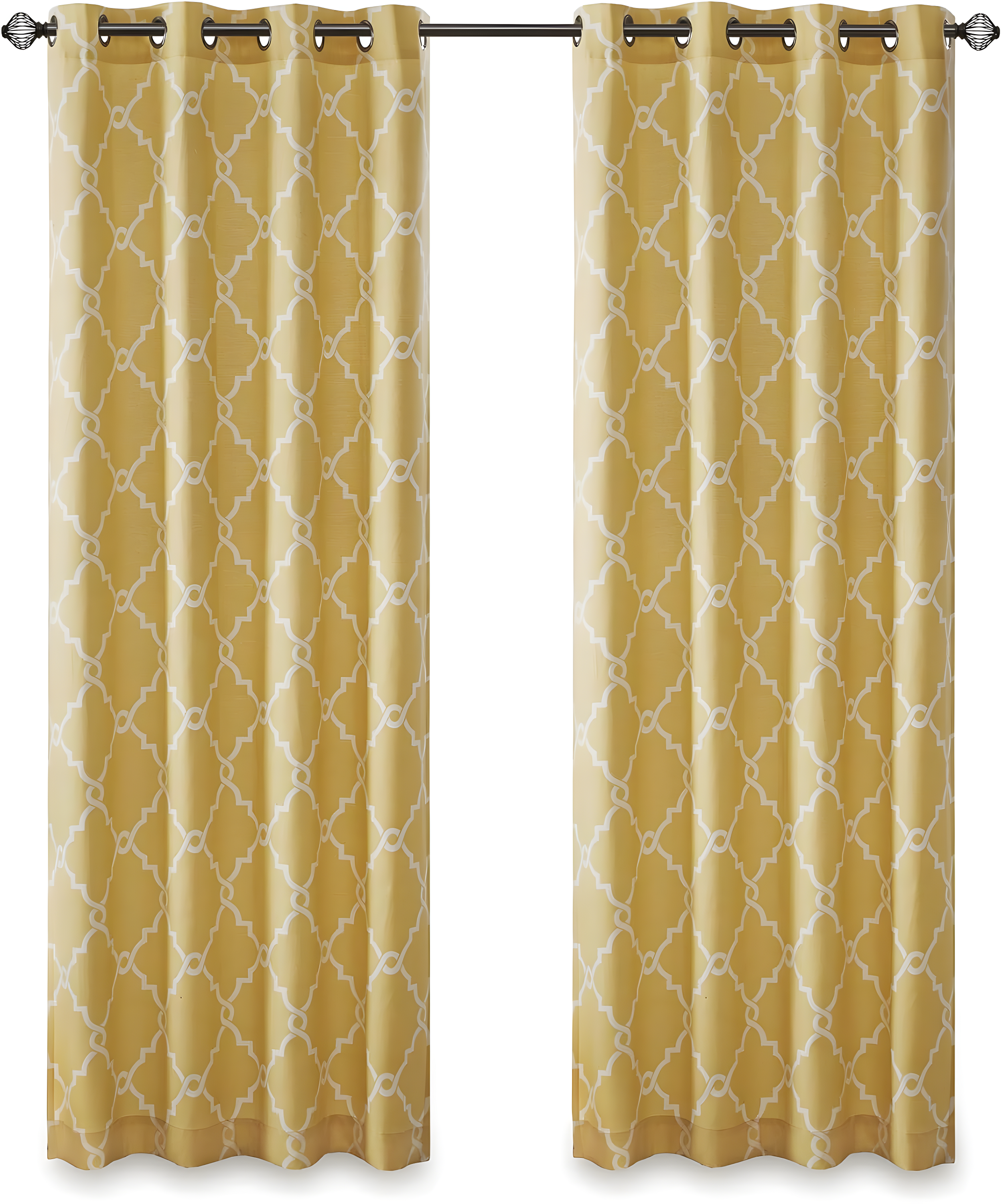 Madison Park Fretwork Print Grommet Top Single Window Curtain Panel