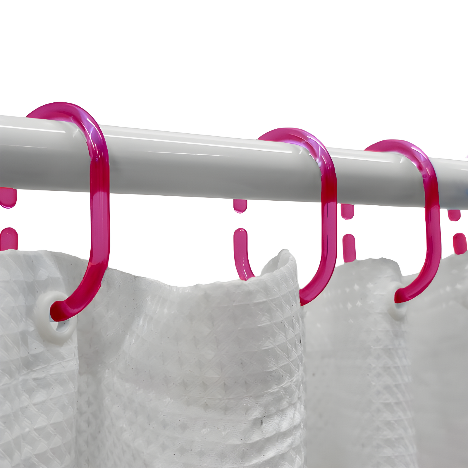 Evideco Solid Plastic Shower Curtain Hooks Rings (Set of 12)