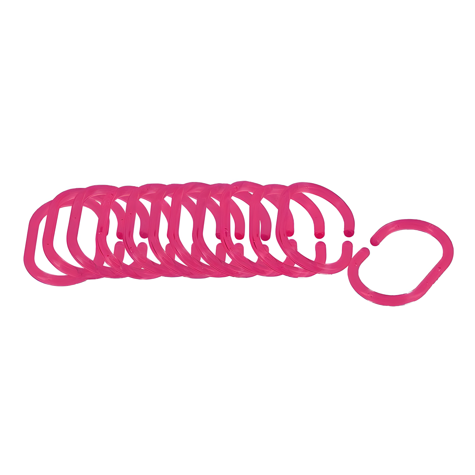 Evideco Solid Plastic Shower Curtain Hooks Rings (Set of 12)