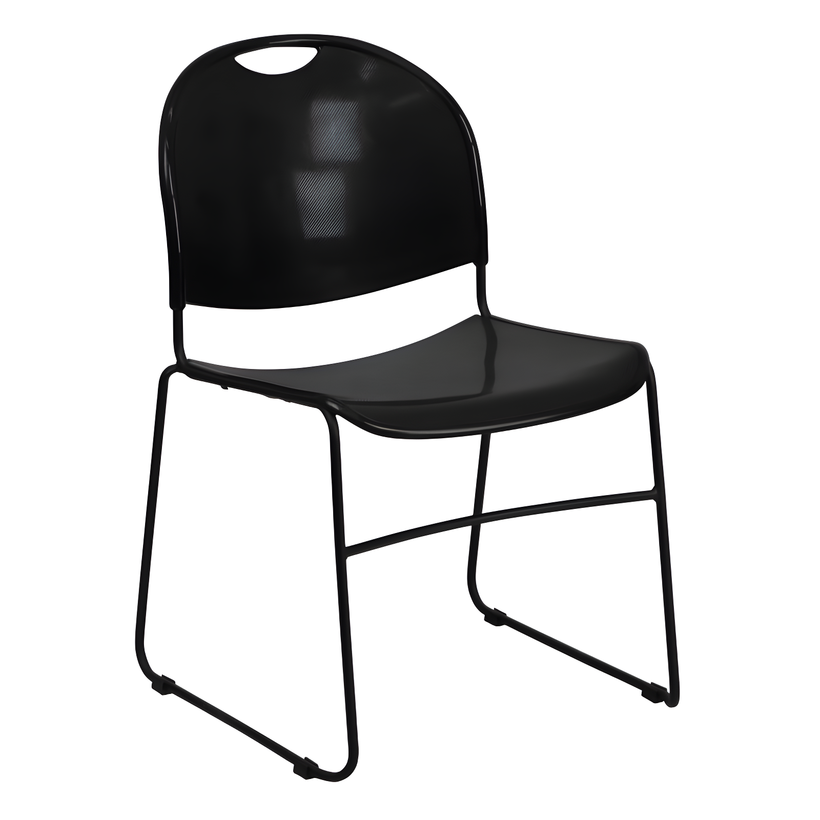 Flash Furniture Gaea 880 lb. Capacity Ultra-Compact Stack Chair with Metal Frame