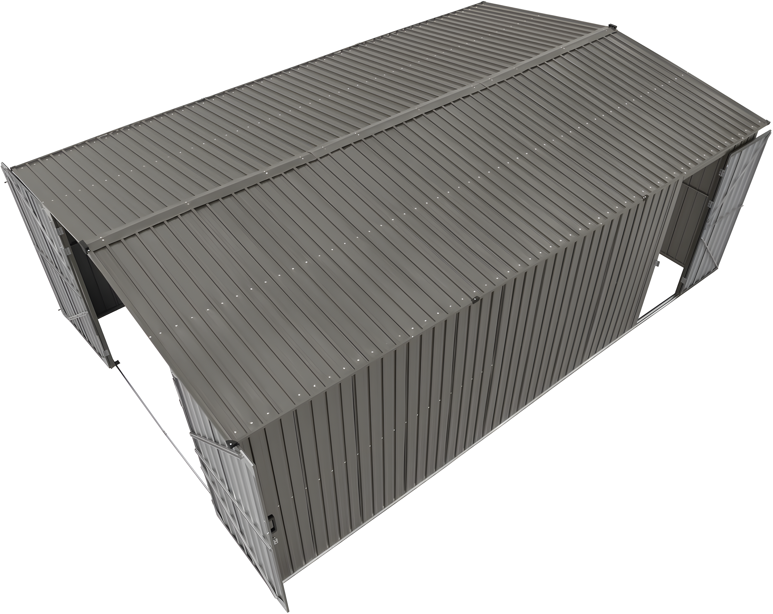 Sunjoy Outdoor Storage Shed 13 x 20 ft. Carport, Patio Metal Utility Large Storage Shed Garage with 2 Doors and 4 Vents, for Car, Truck, Bike, Garbage Can, Tool, Lawnmower