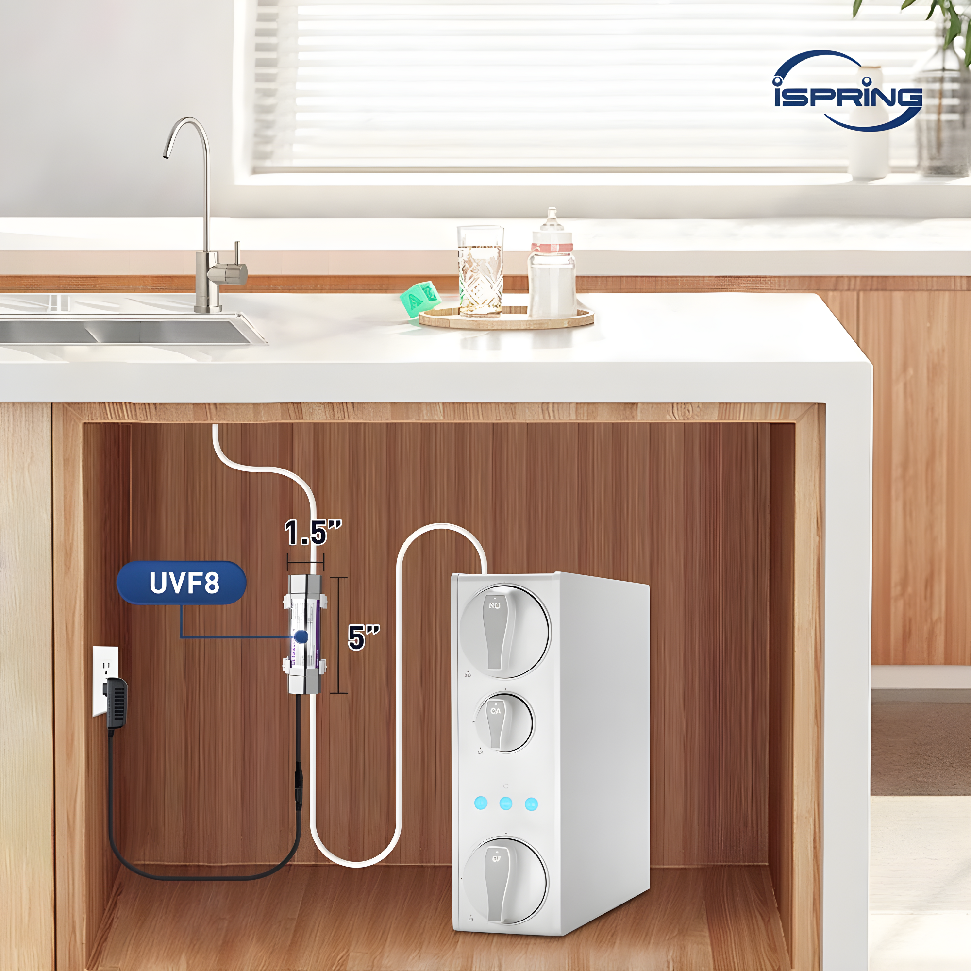 iSpring Tankless Reverse Osmosis Water Filtration System with Natural pH Alkaline Re