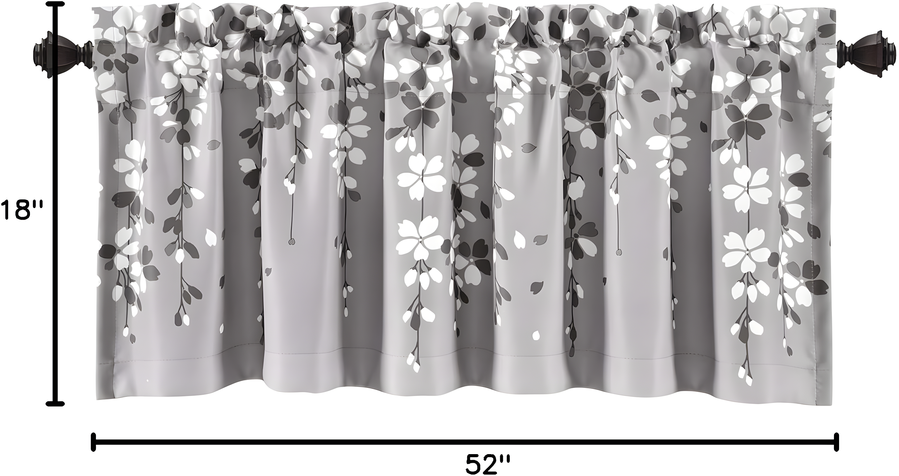 Floral Tailored 52'' W Window Valance