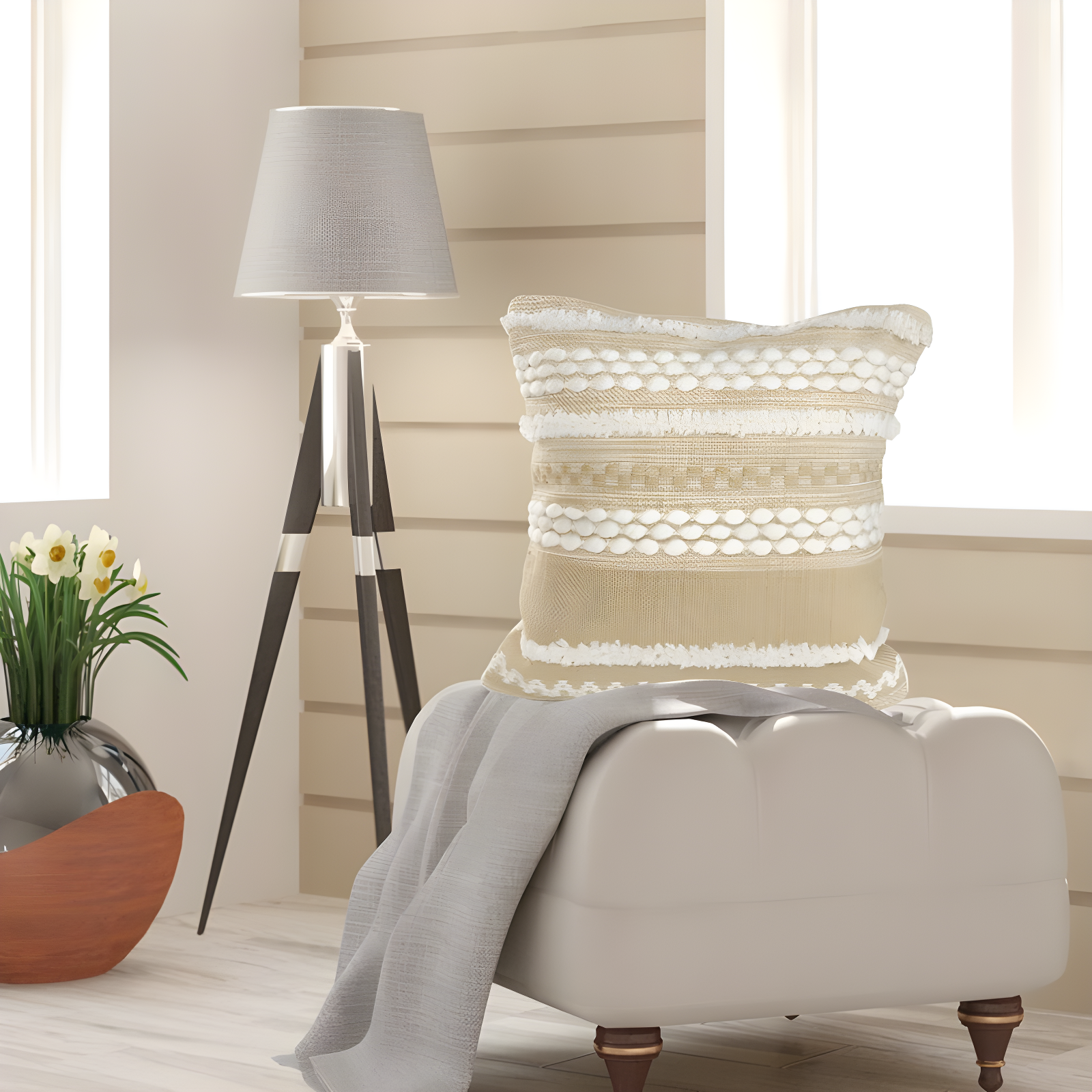 Beachcrest Home™ Hendren Textured Indoor/Outdoor Throw Pillow