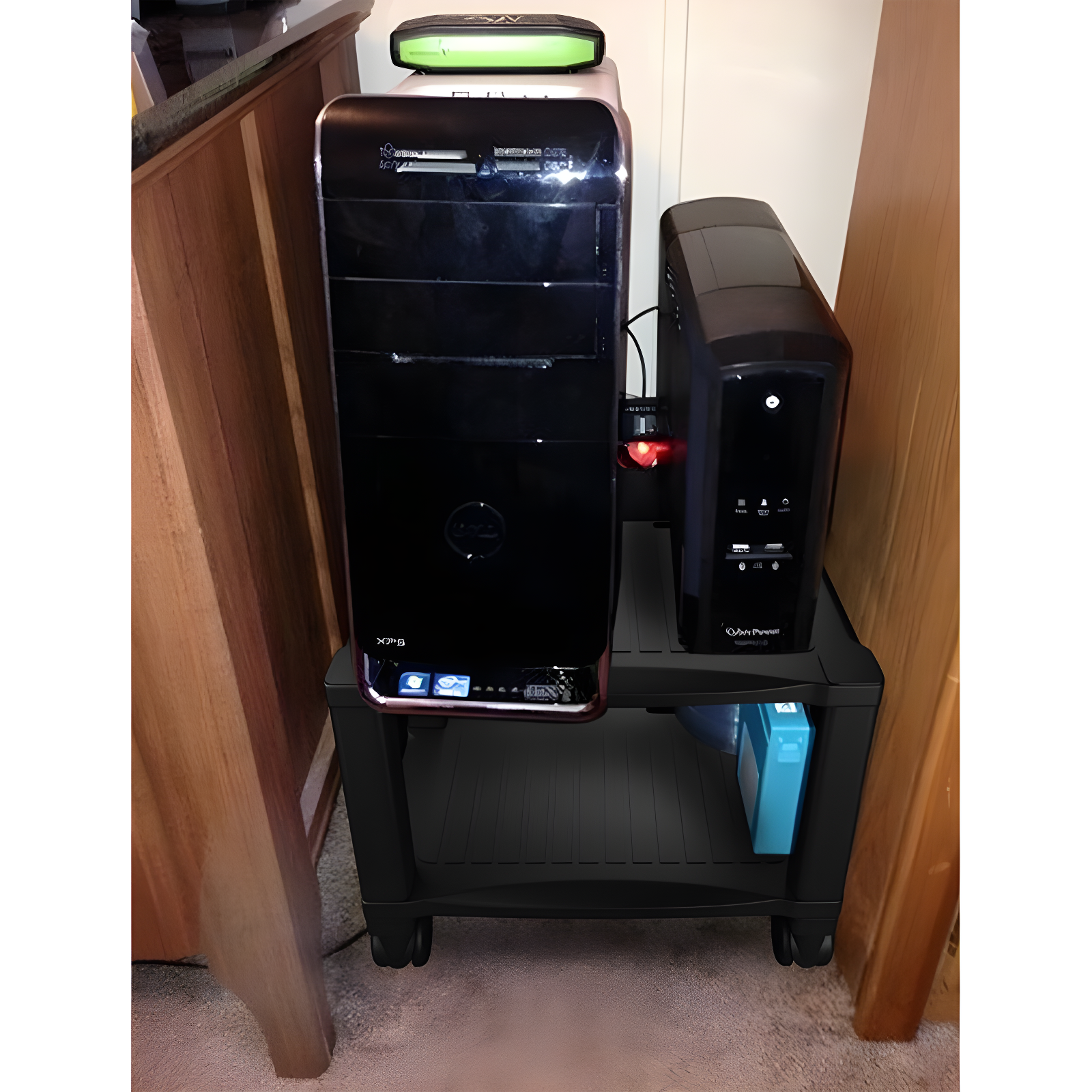 Home-Complete 2-Tier Office Desk Organizer Rolling Cart - Compact Portable Under-Desk Storage and Printer and Projector Stand with Wheels by Home-Complete