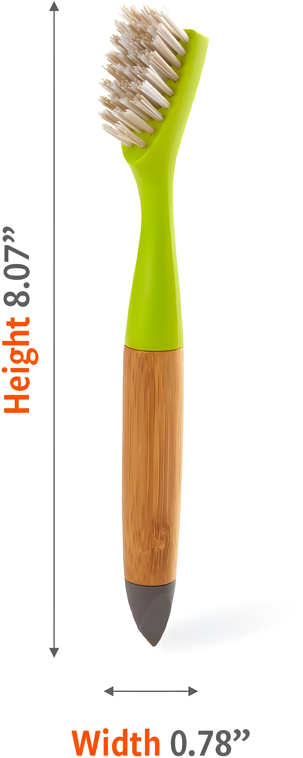 Full Circle Micro Manager Bamboo & Recycled Plastic Detail Cleaning Scrub Brush - With Flexible Tip - Green