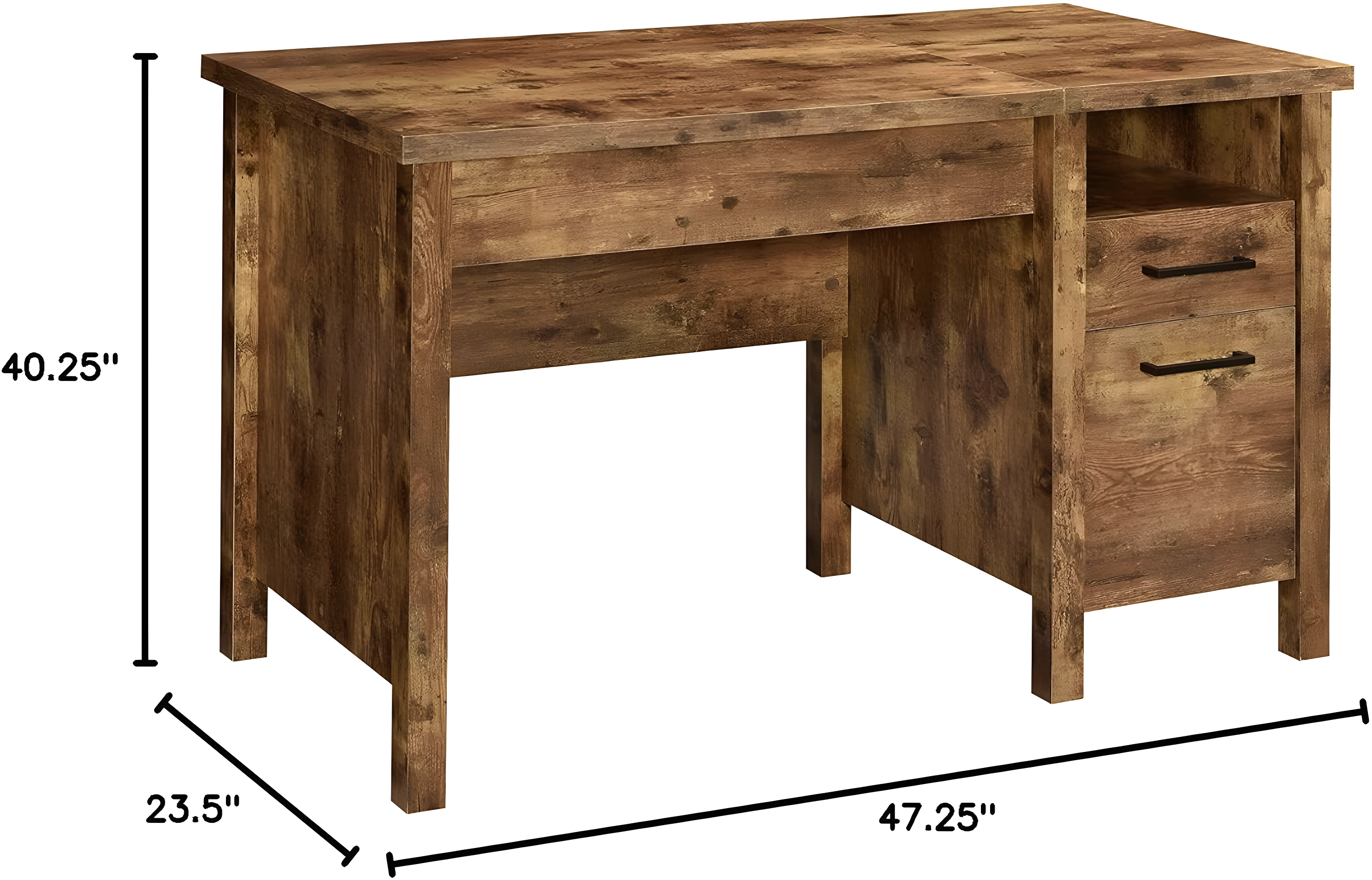 Delwin 2 Drawer Standing Office Desk Antique Nutmeg - Coaster
