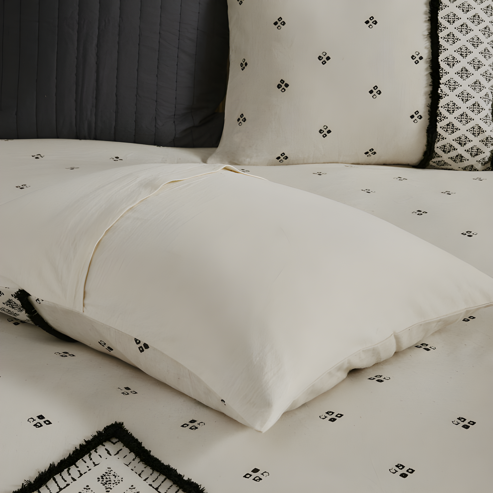 INK+IVY Marta 3 Piece Cotton and Flax Linen Blend Comforter Set