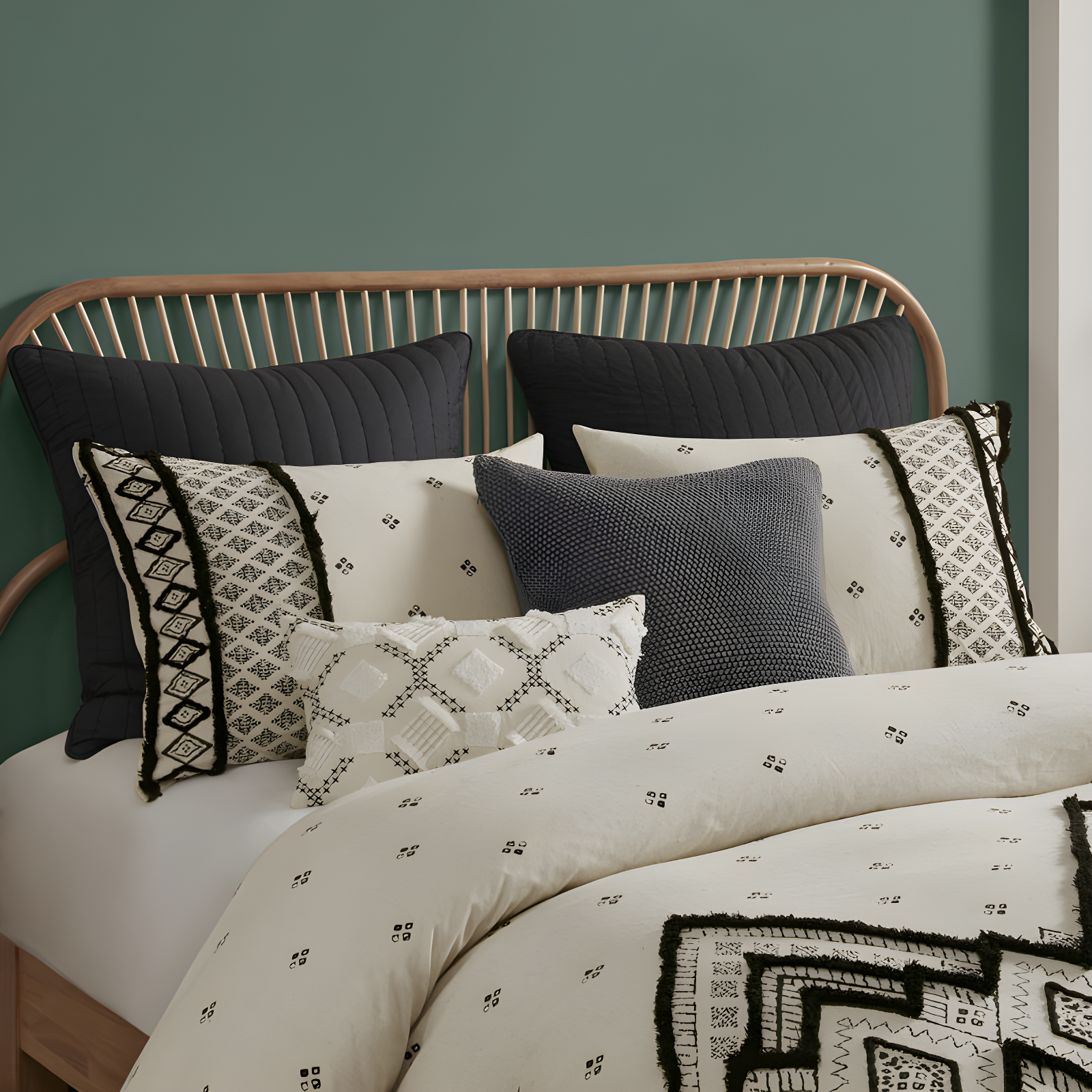 INK+IVY Marta 3 Piece Cotton and Flax Linen Blend Comforter Set