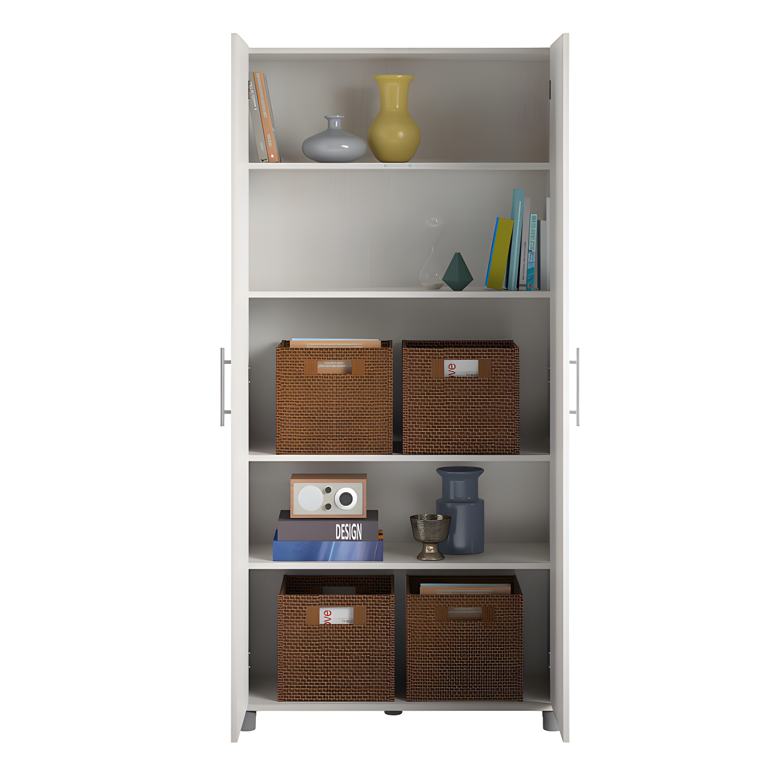 Systembuild Camberly 36" Utility Storage Cabinet, Ivory Oak