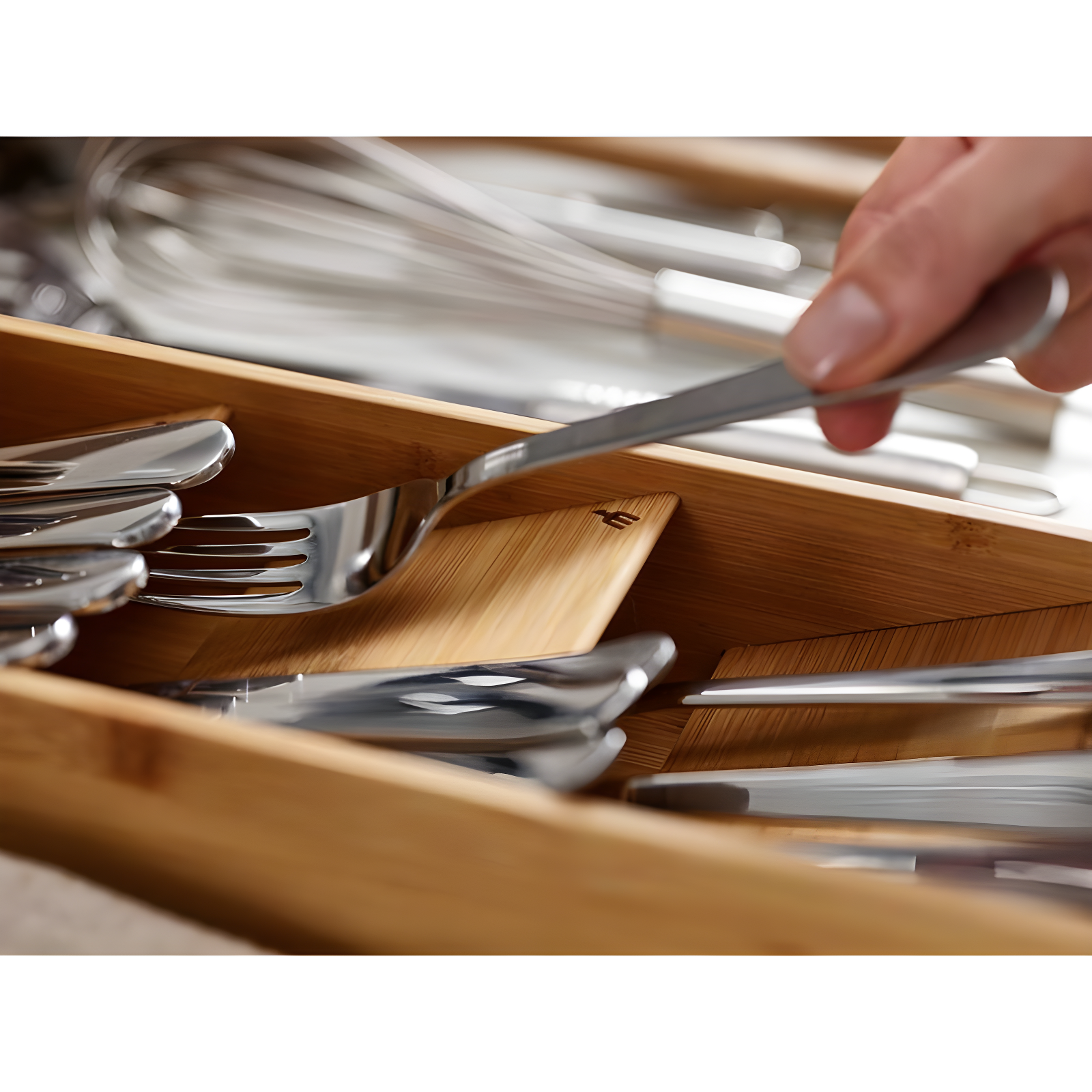 Joseph Joseph DrawerStore Compact Bamboo Silverware Organizer