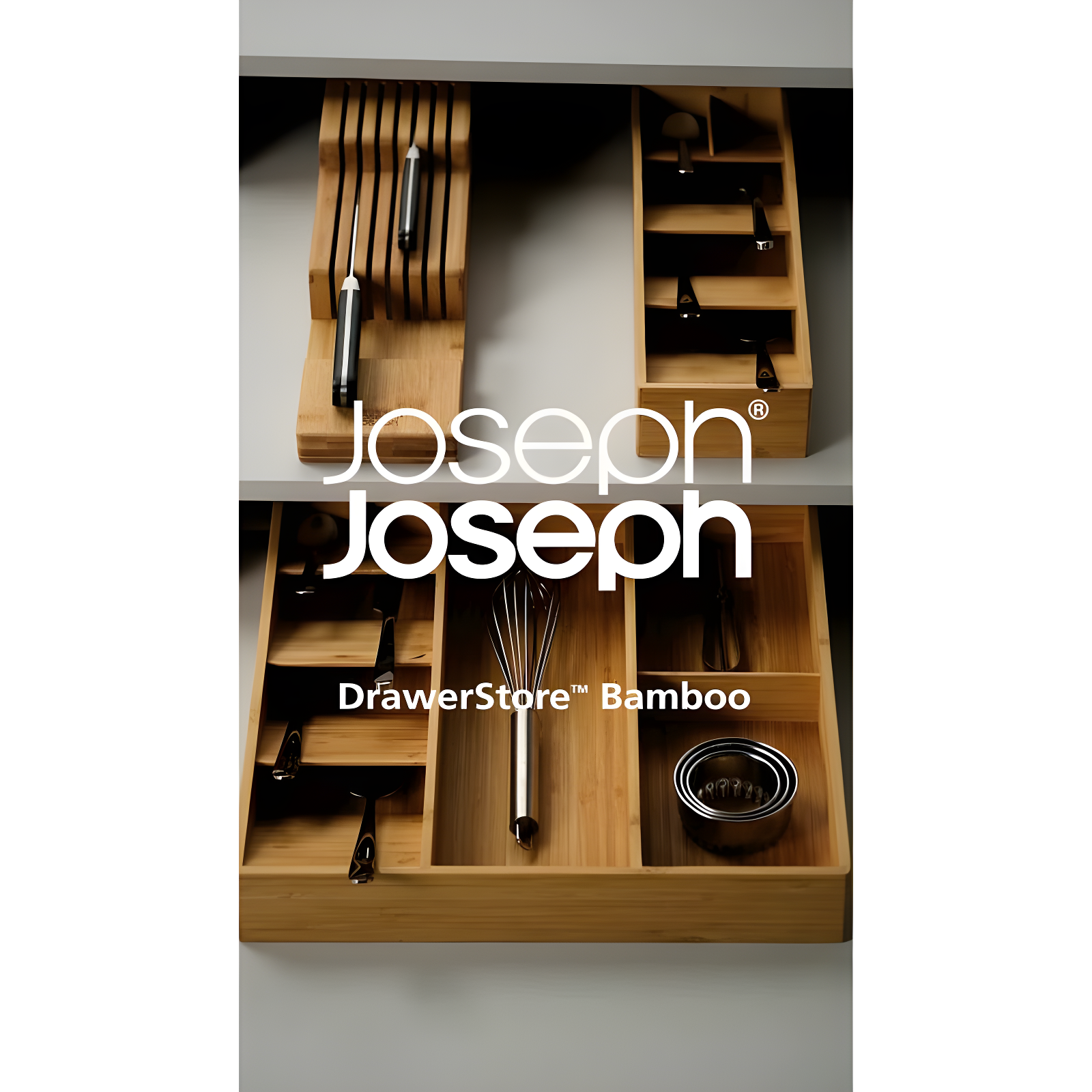 Joseph Joseph DrawerStore Compact Bamboo Silverware Organizer