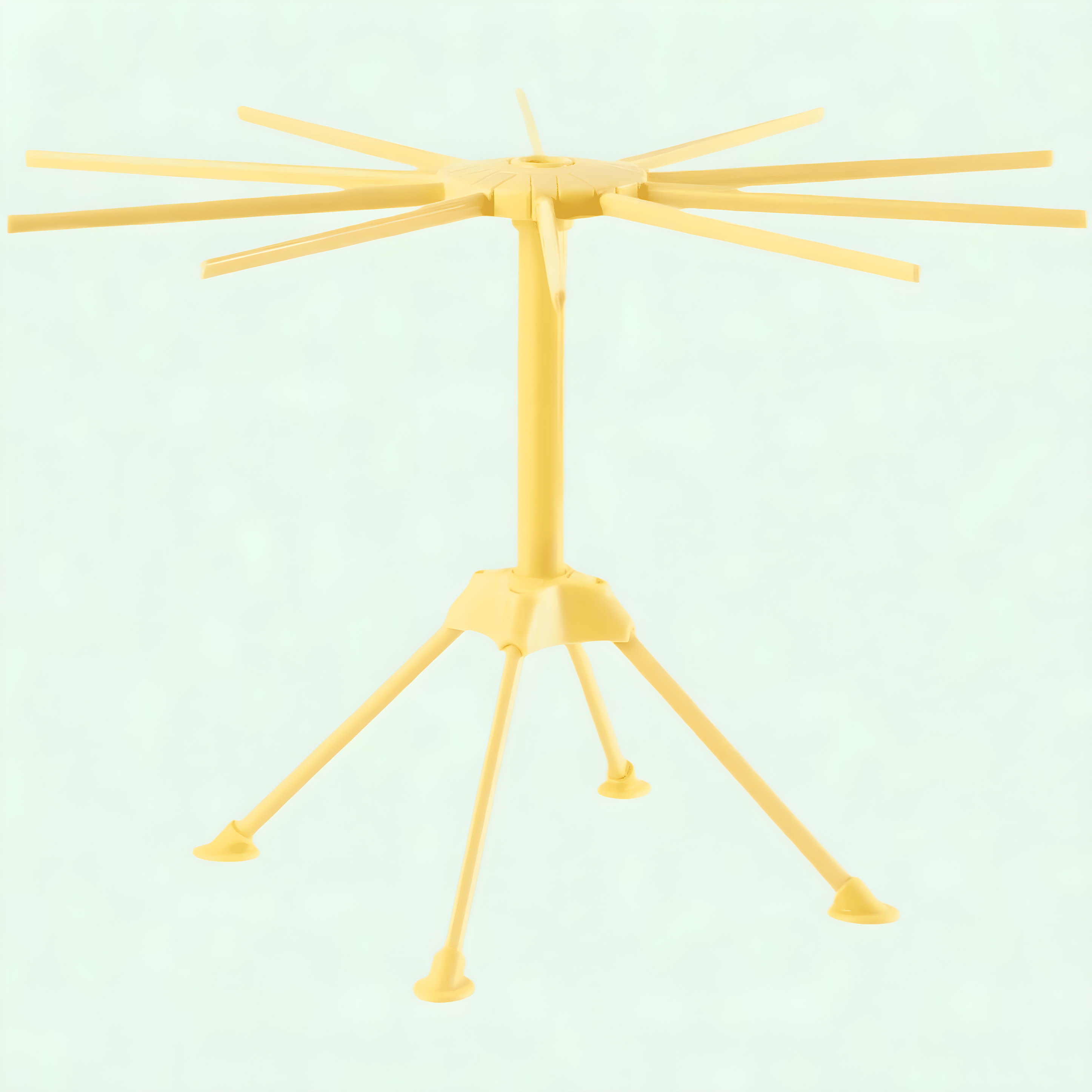 Foldable Pasta Drying Rack, Plastic Collapsible Spaghetti Hanger Noodle Dryer Stand with 10 Bar Handles for Homemade Fresh Pasta, Stable, Easy Storage, Quickly Set Up (Yellow)