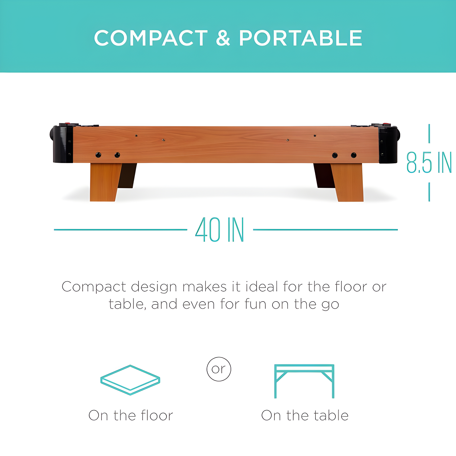 Best Choice Products 40in Air Hockey Arcade Table w/ 100V Motor, Electric Fan, 2 Strikers, 2 Pucks - Light Brown