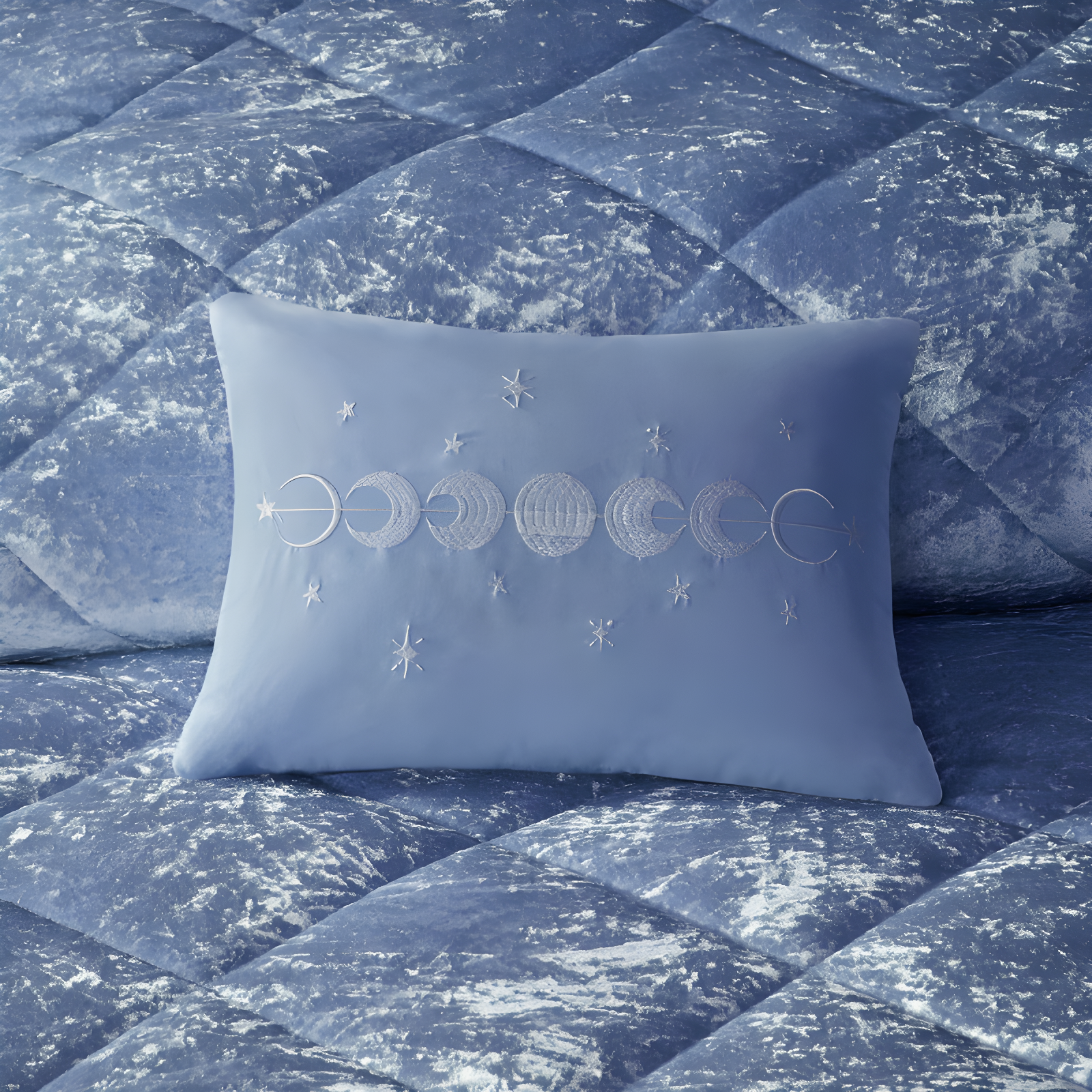 Felicia Crushed Velvet Comforter Set with Throw Pillow