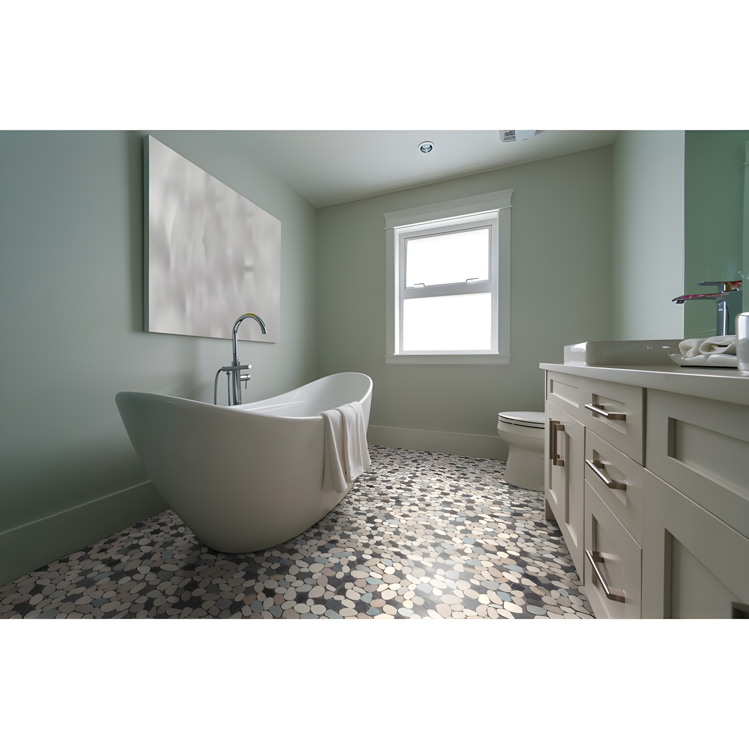 Sliced Pebble Mosaic Wall & Floor Tile