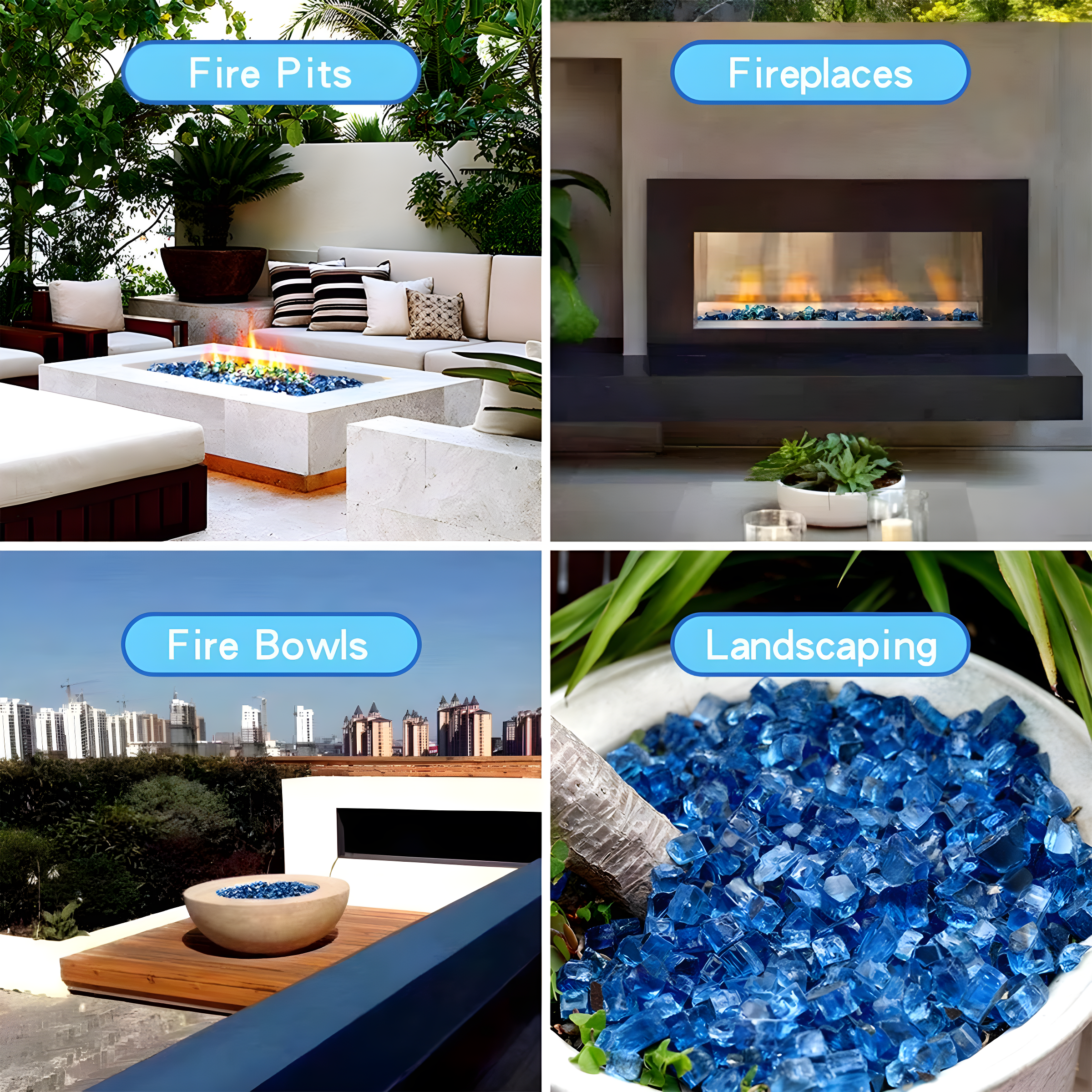 American Fireglass 1/2" Fire Pit Glass