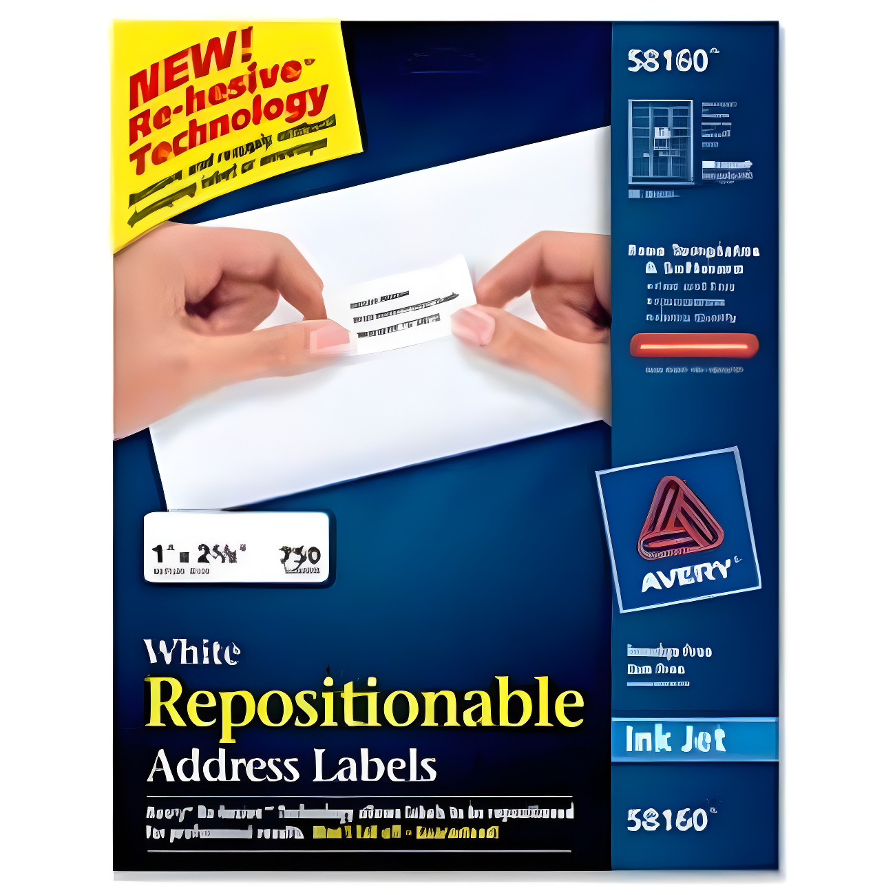 Avery Repositionable Shipping Labels, Sure Feed Technology, Repositionable Adhesive, 2" x 4", 250 Labels (58163)