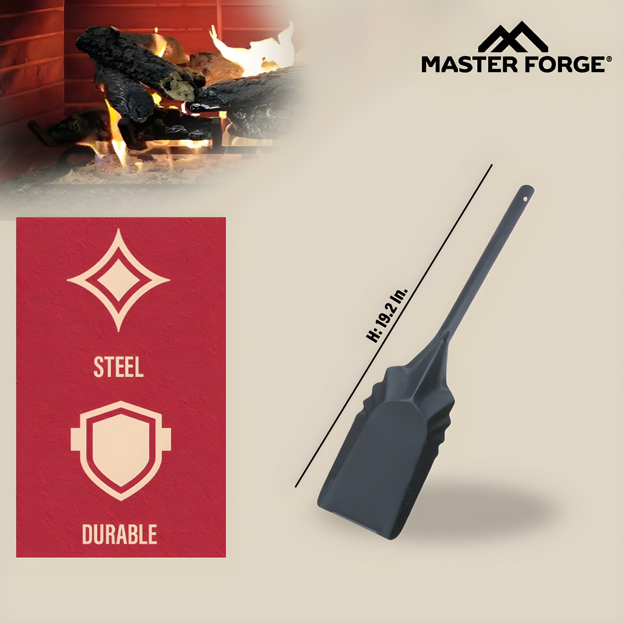 Master Forge Steel Fireplace Tool Set
