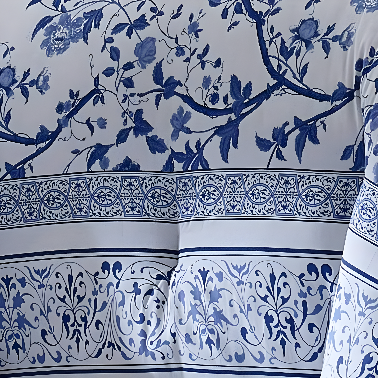 Laura Ashley Charlotte Cotton Reversible Blue Comforter Set