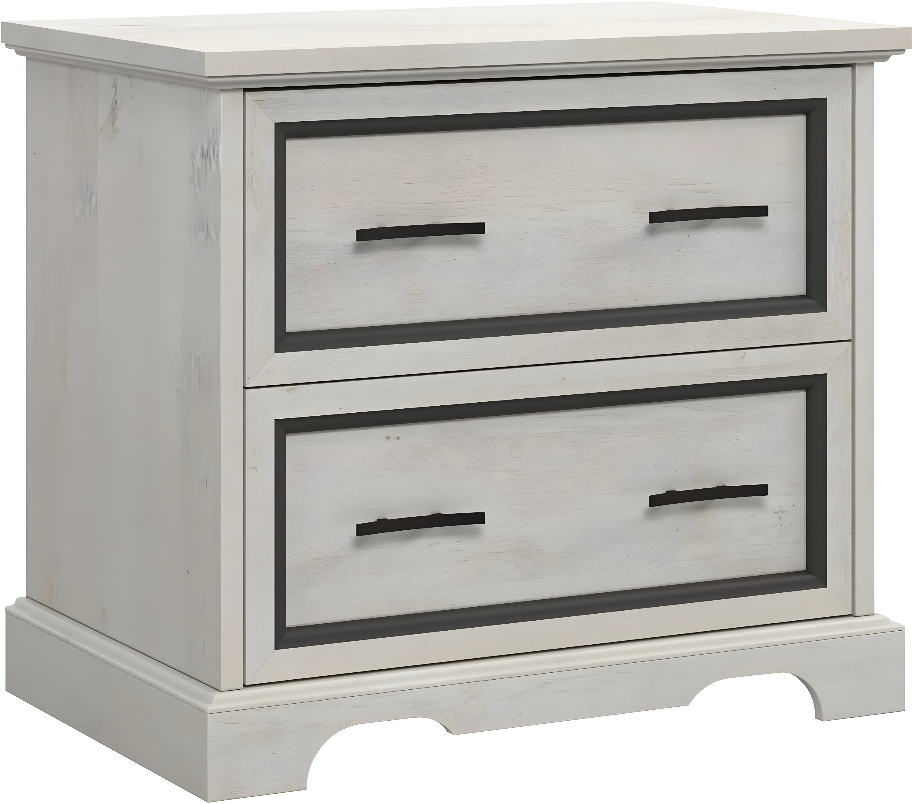 Sauder Carolina Grove 2 Drawer Lateral File Cabinet Winter Oak: Traditional Style, MDF, Metal Hardware, Laminate Surface