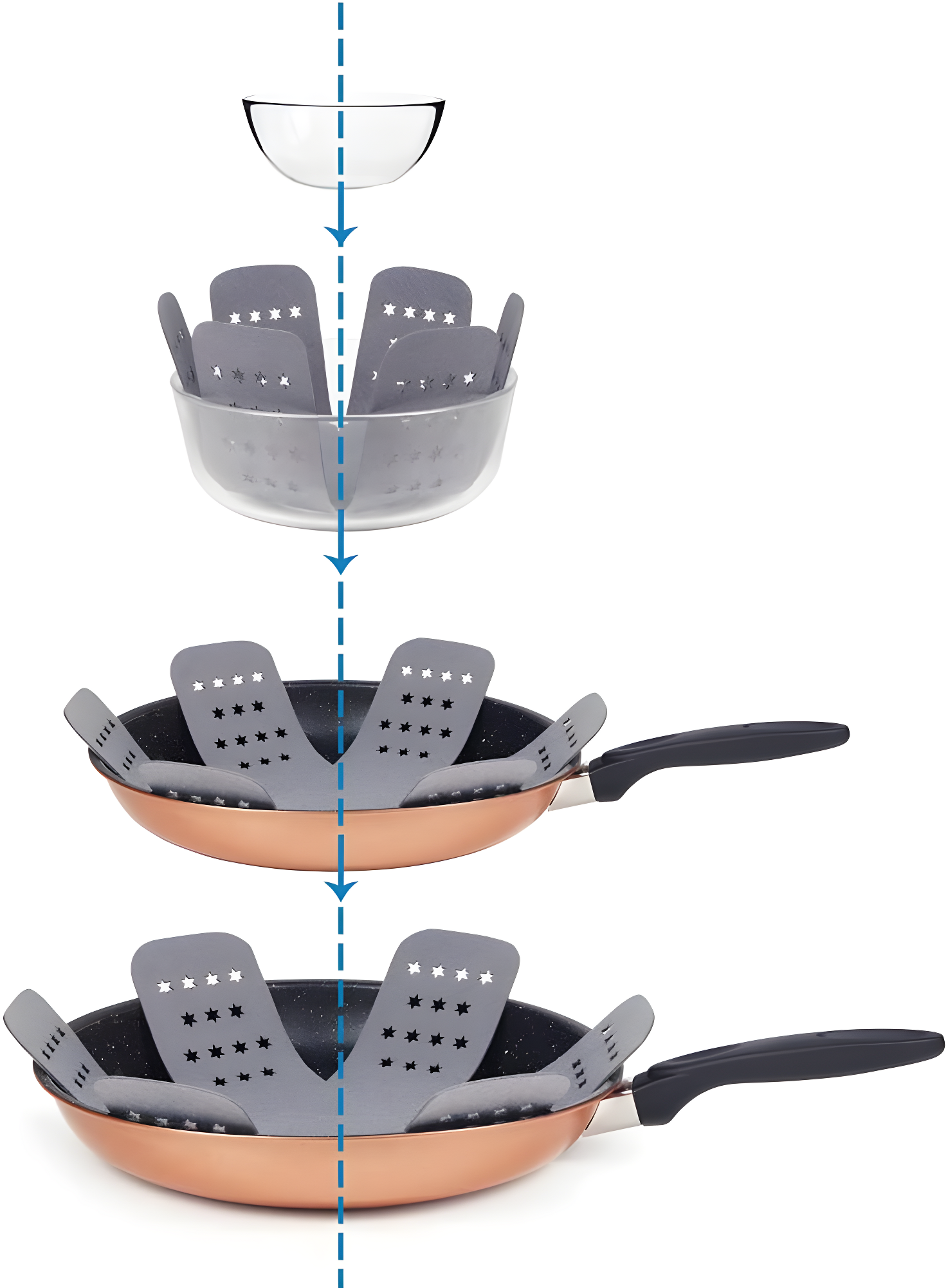 Gray Star-Shaped Polyester Felt Pan Protectors, Set of 12