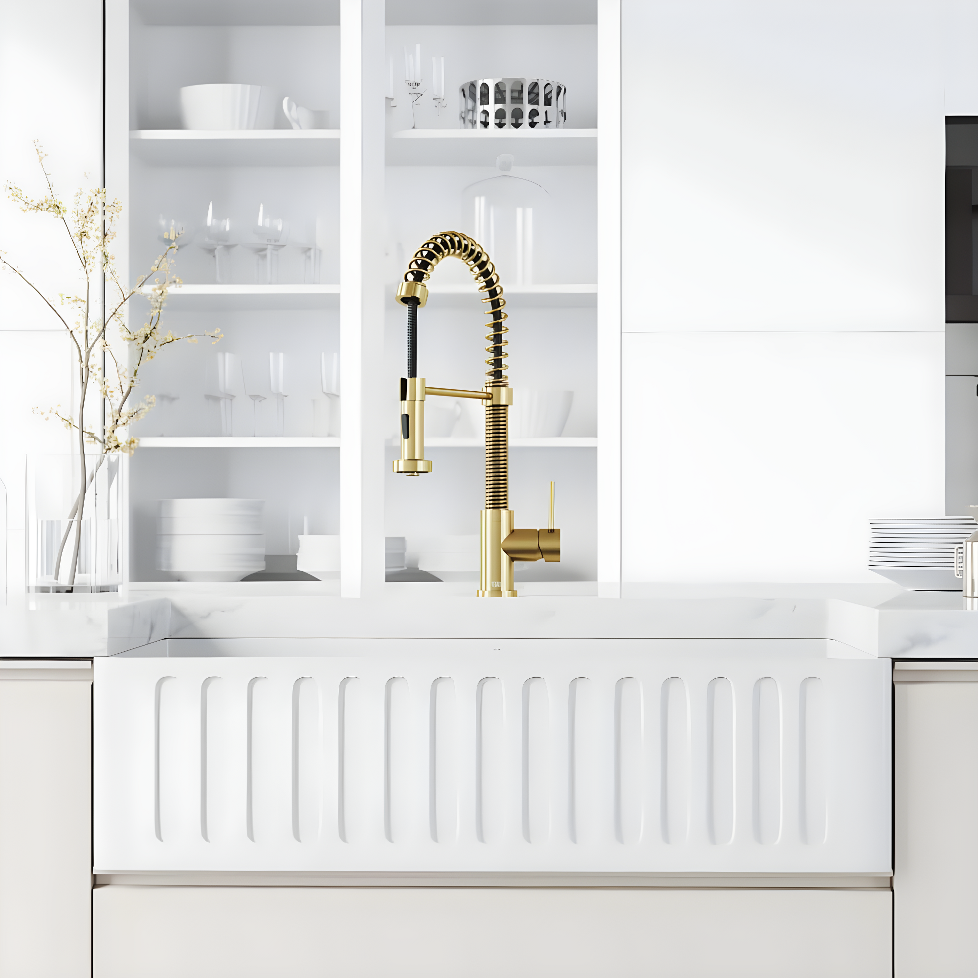 Edison 19" H 1-handle Pull-Down 2-Function Sprayer Kitchen Faucet