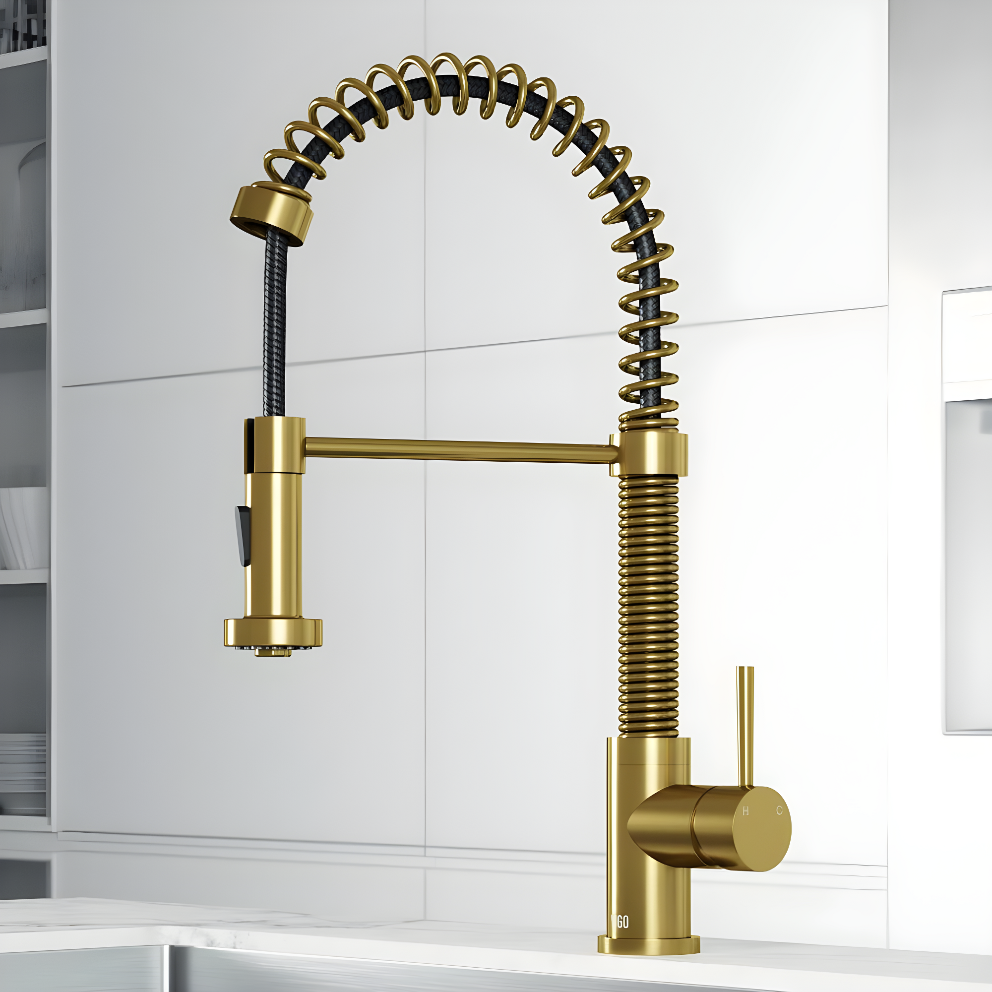 Edison 19" H 1-handle Pull-Down 2-Function Sprayer Kitchen Faucet
