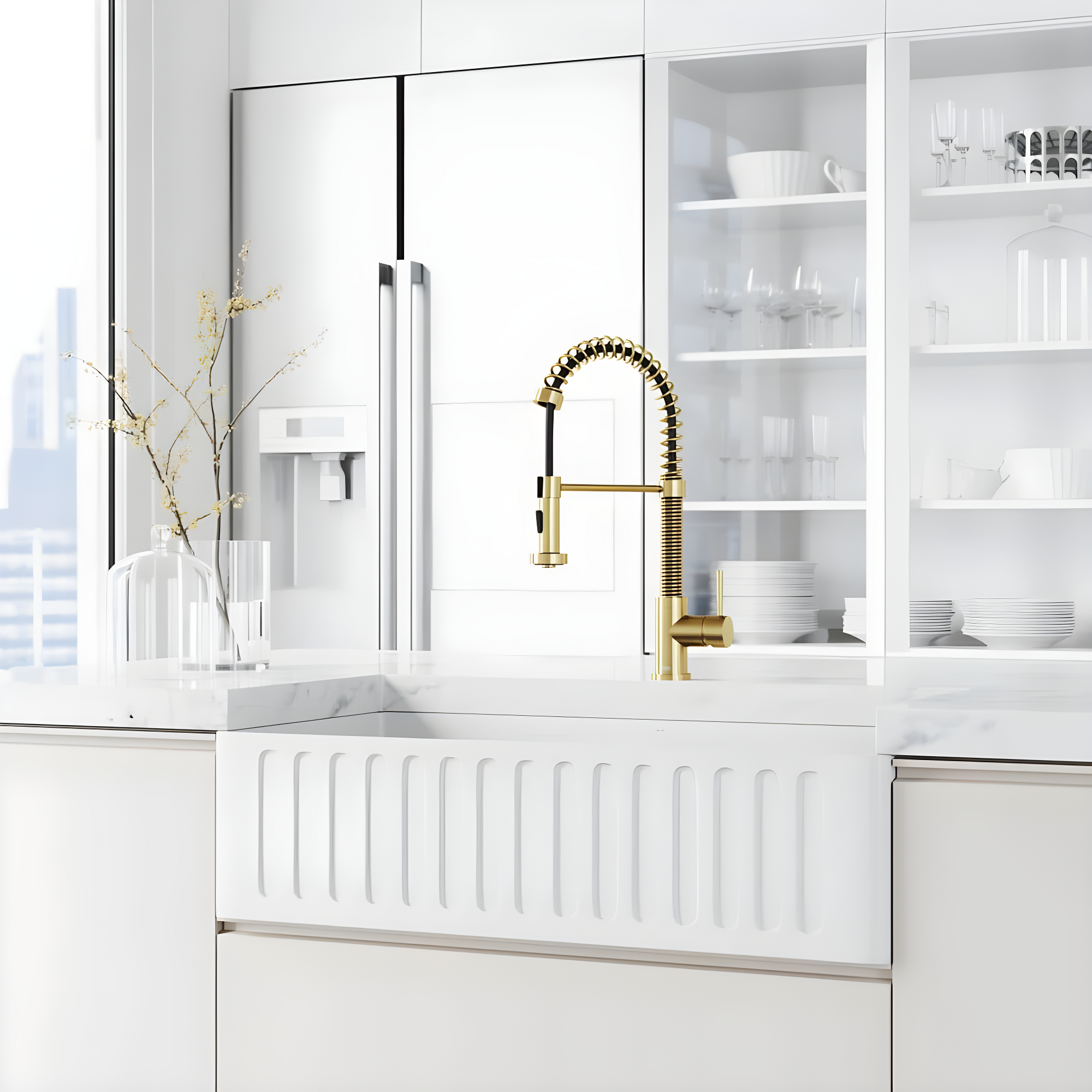 Edison 19" H 1-handle Pull-Down 2-Function Sprayer Kitchen Faucet