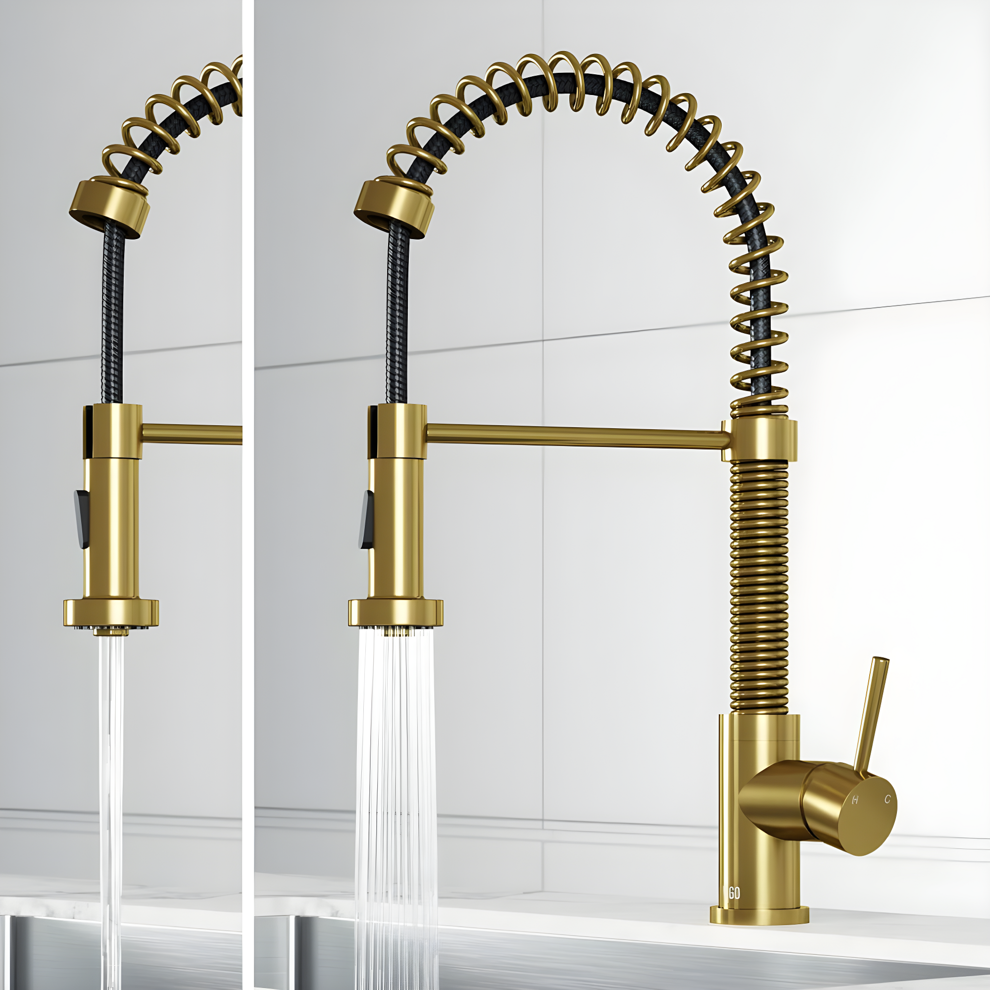 Edison 19" H 1-handle Pull-Down 2-Function Sprayer Kitchen Faucet