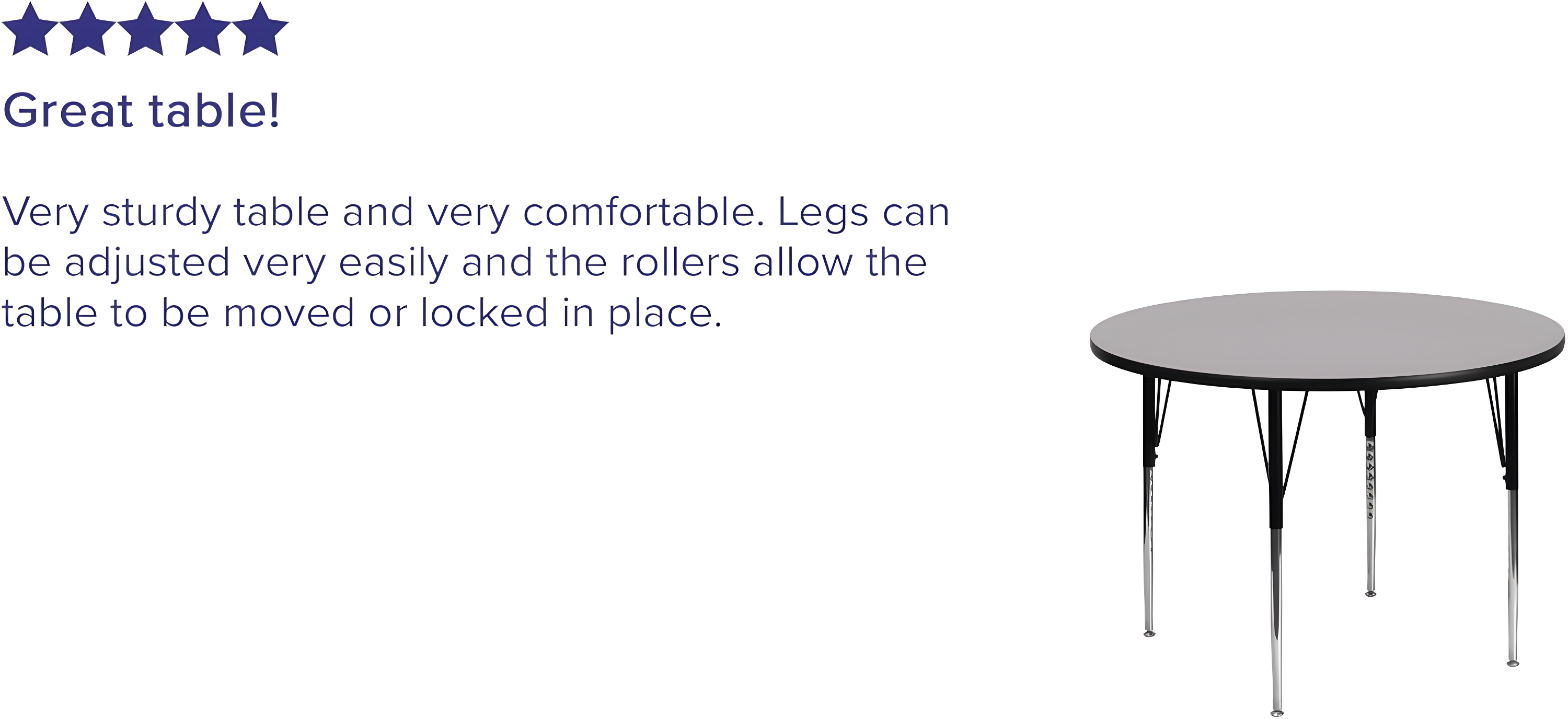 Flash Furniture 42'' Round Grey Thermal Laminate Activity Table - Standard Height Adjustable Legs