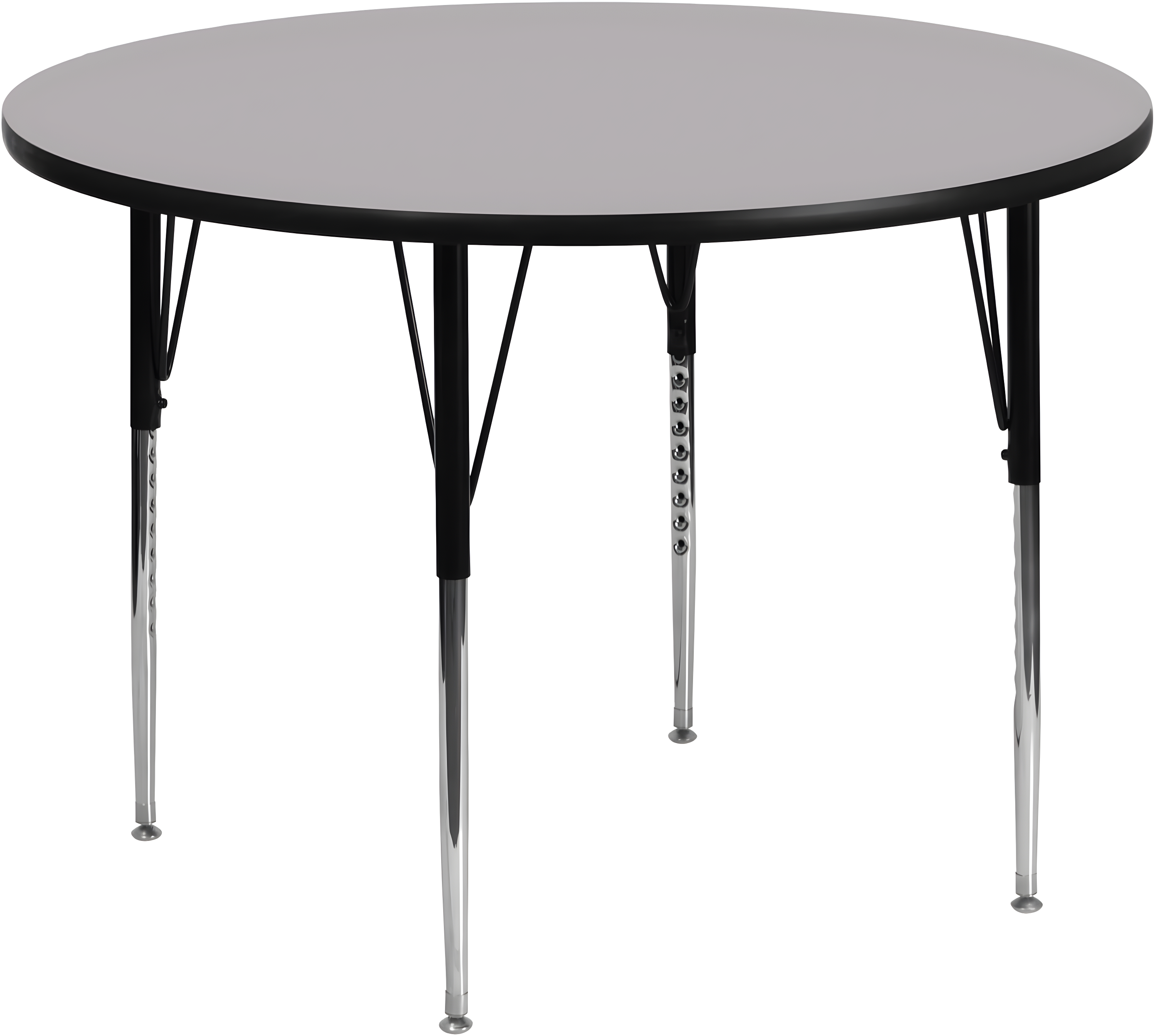 Flash Furniture 42'' Round Grey Thermal Laminate Activity Table - Standard Height Adjustable Legs