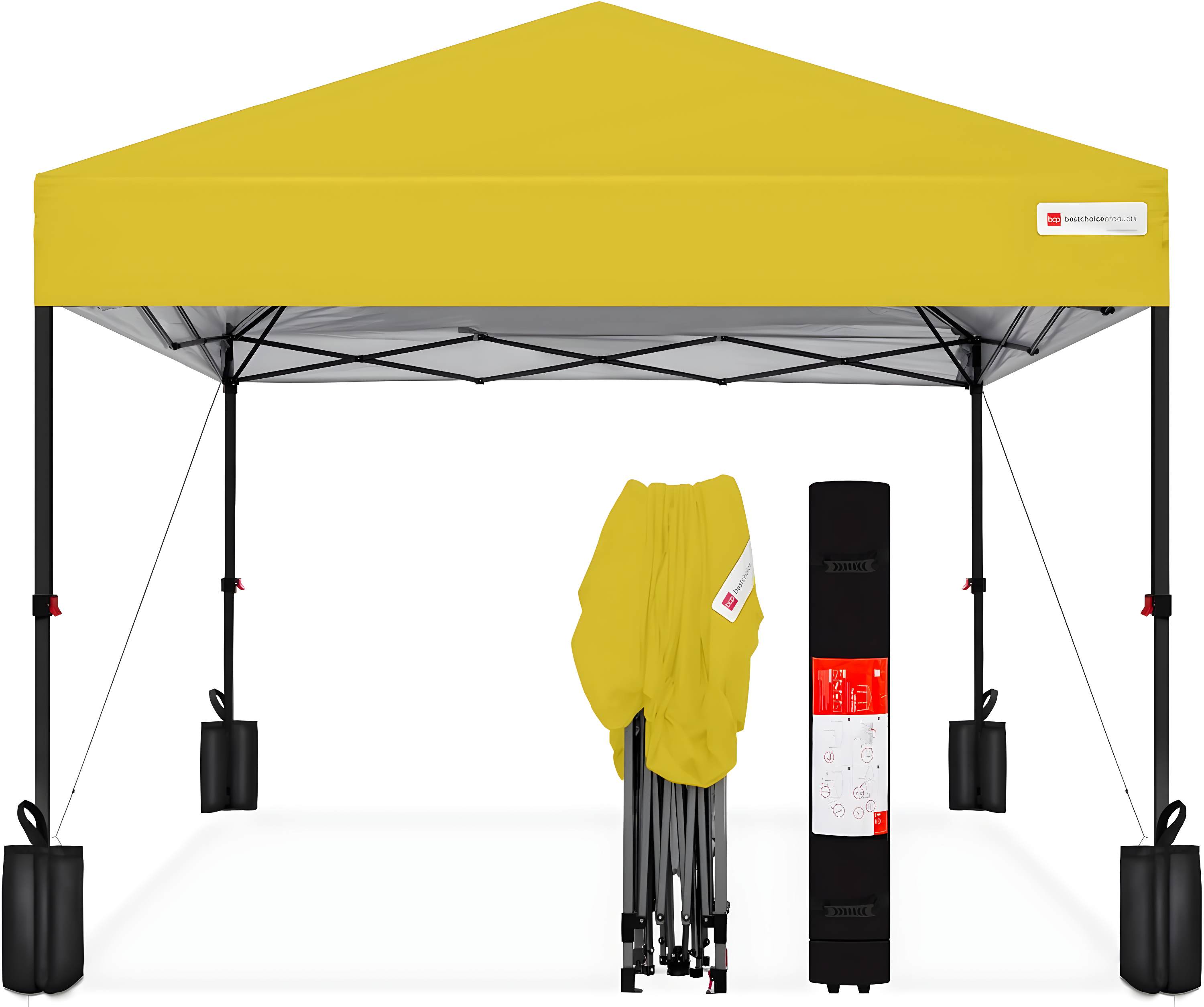 Best Choice Products Easy Setup Pop Up Canopy W/ 1-Button Setup, Wheeled Case, 4 Weight Bags