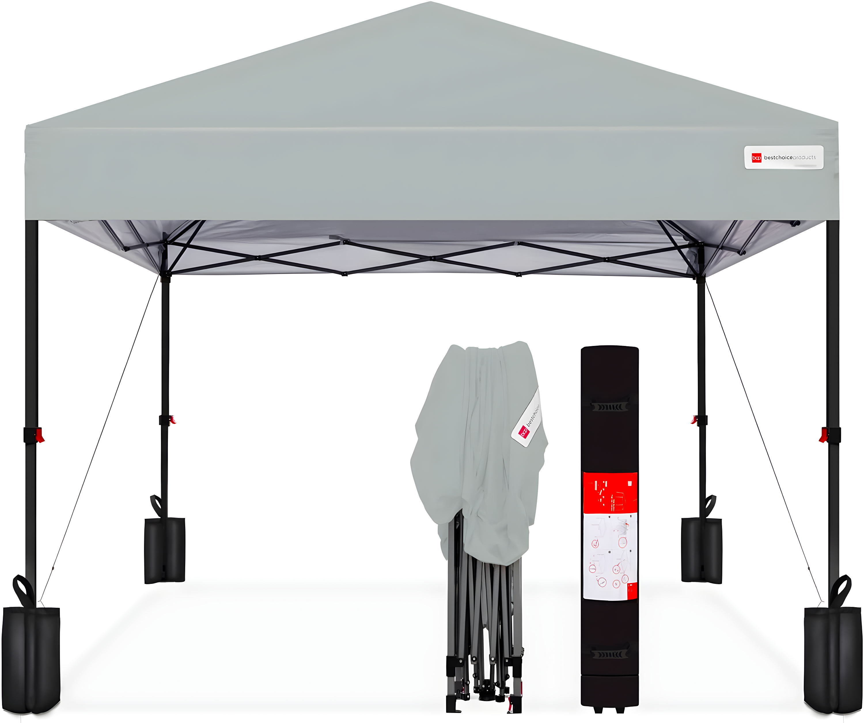 Best Choice Products Easy Setup Pop Up Canopy W/ 1-Button Setup, Wheeled Case, 4 Weight Bags