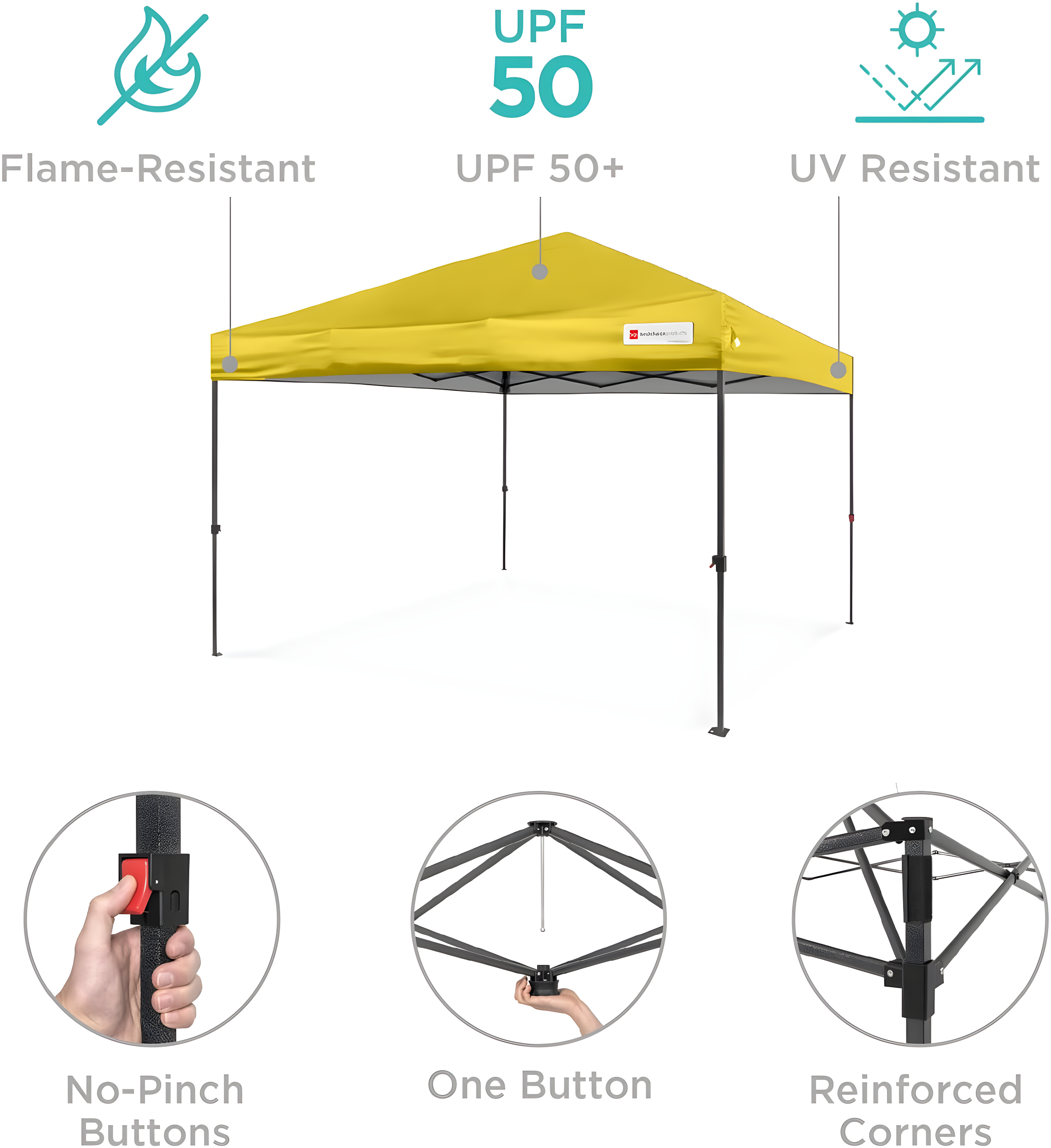 Best Choice Products Easy Setup Pop Up Canopy W/ 1-Button Setup, Wheeled Case, 4 Weight Bags