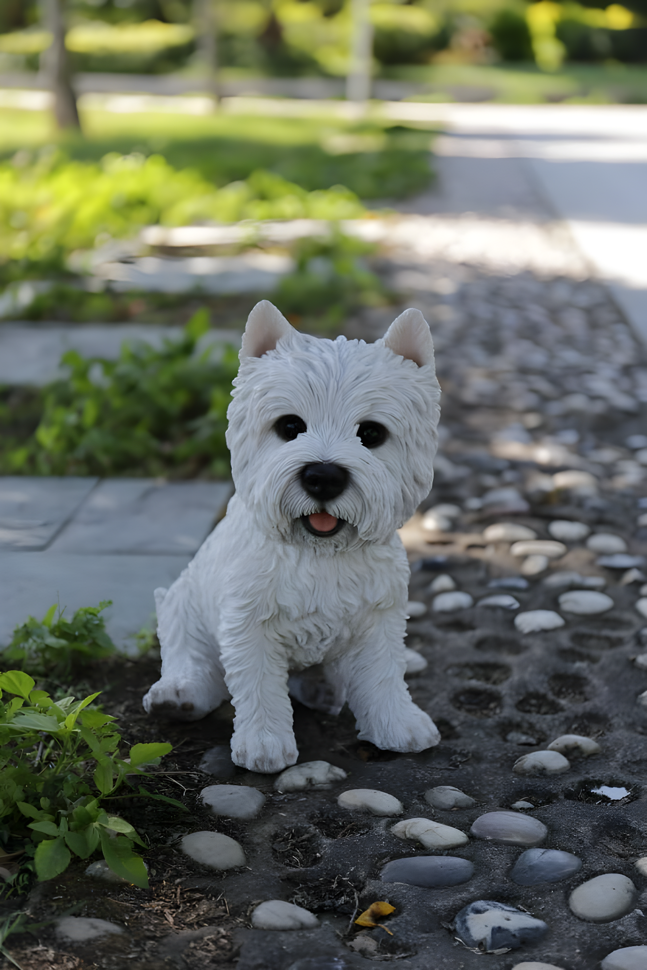 Hi-Line Gift Ltd. Sitting White Terrier Dog Statue