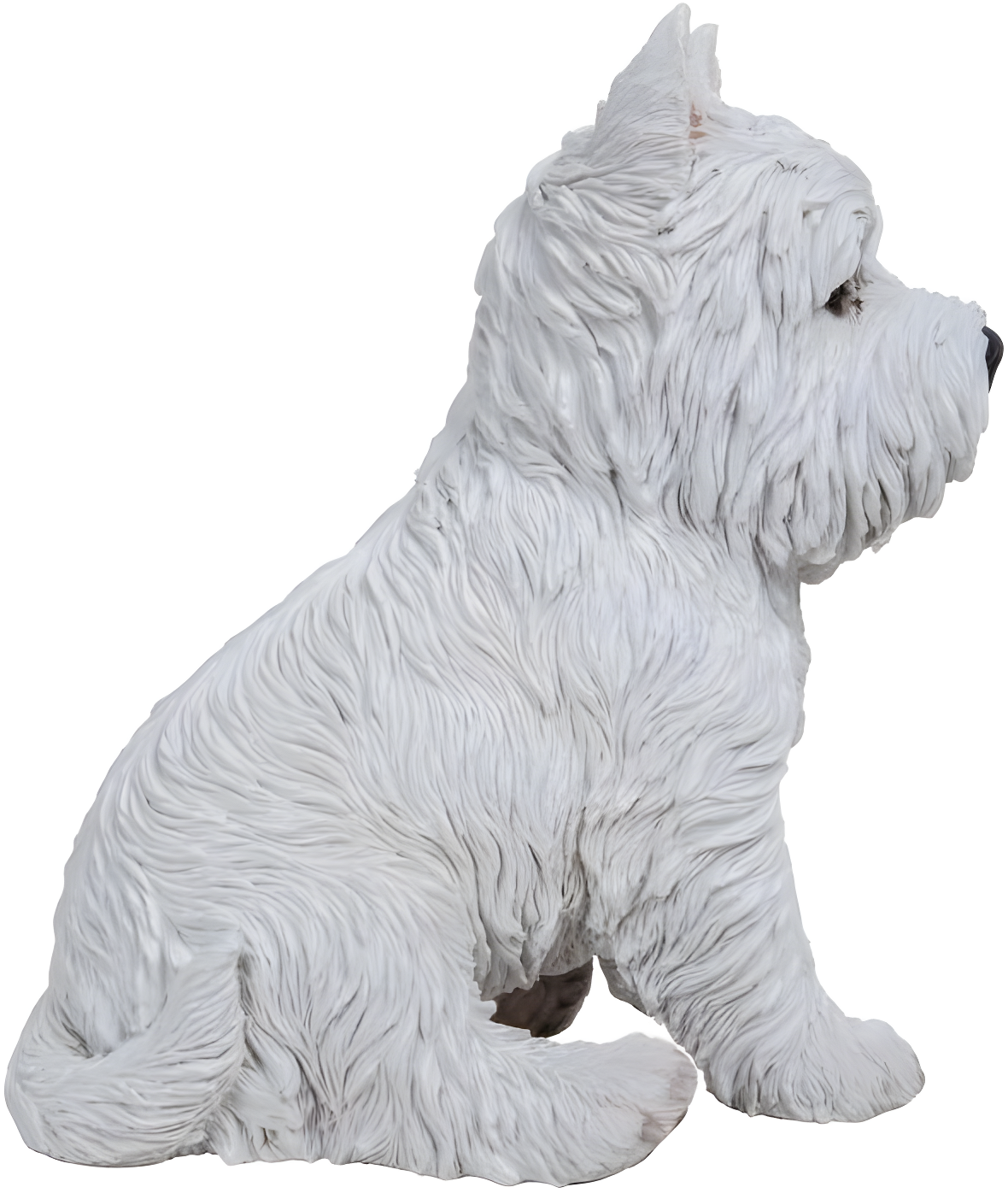 Hi-Line Gift Ltd. Sitting White Terrier Dog Statue