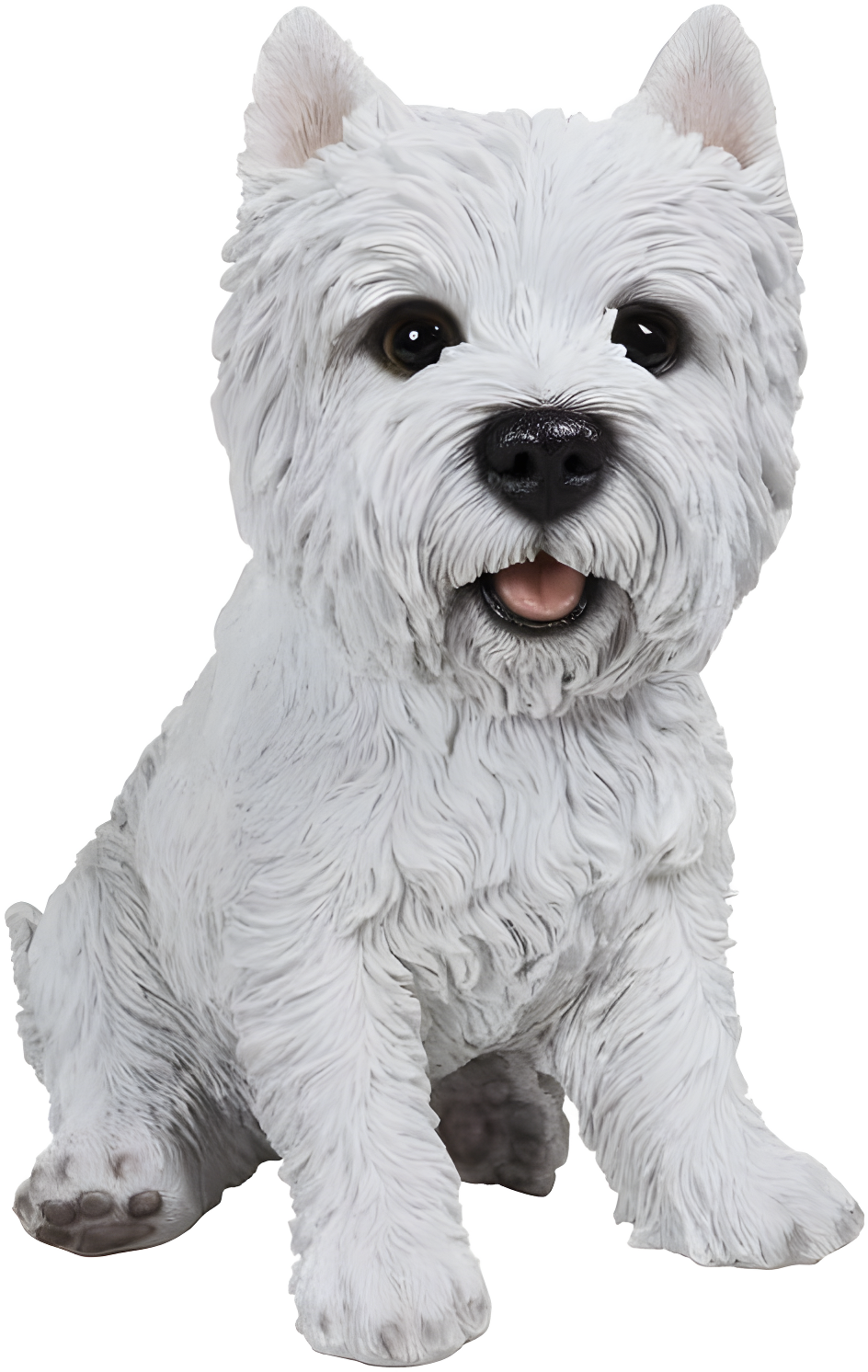 Hi-Line Gift Ltd. Sitting White Terrier Dog Statue