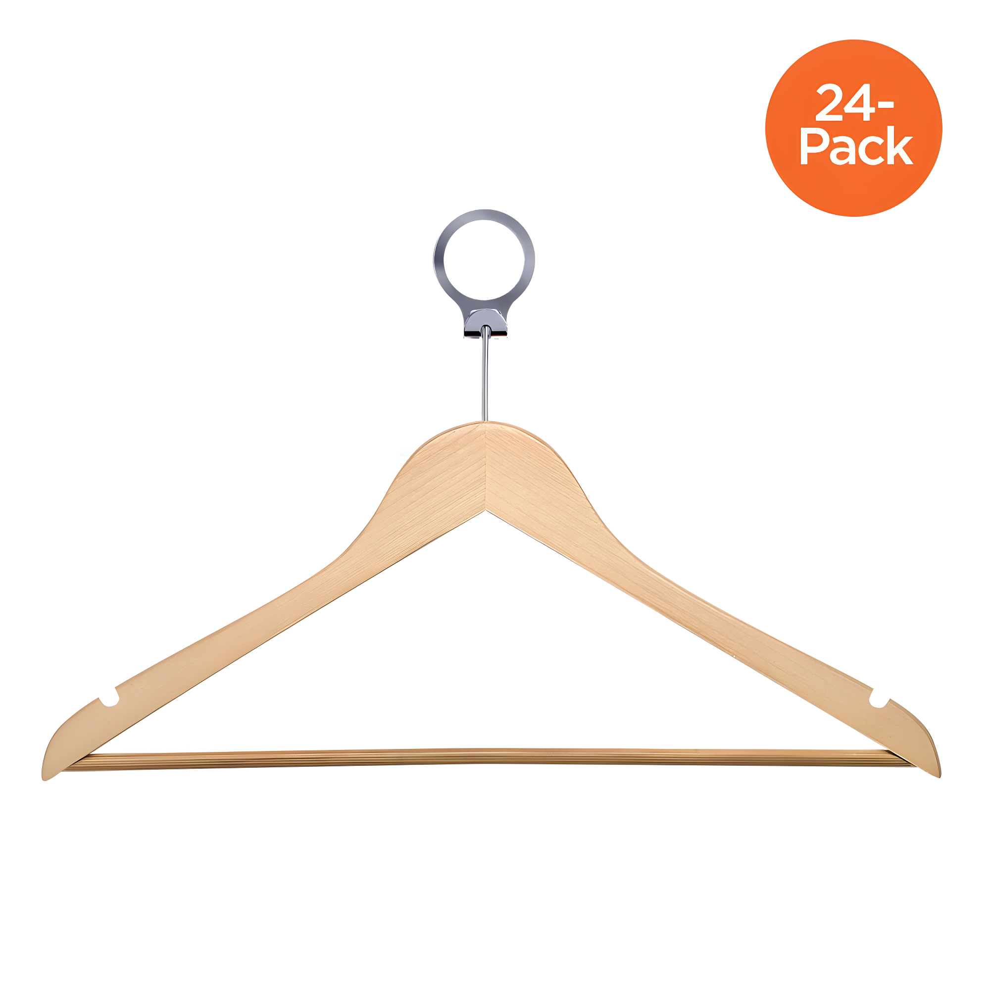 Rebrilliant Rogin Wood Standard Hanger for Suit/Coat (Set of 24)