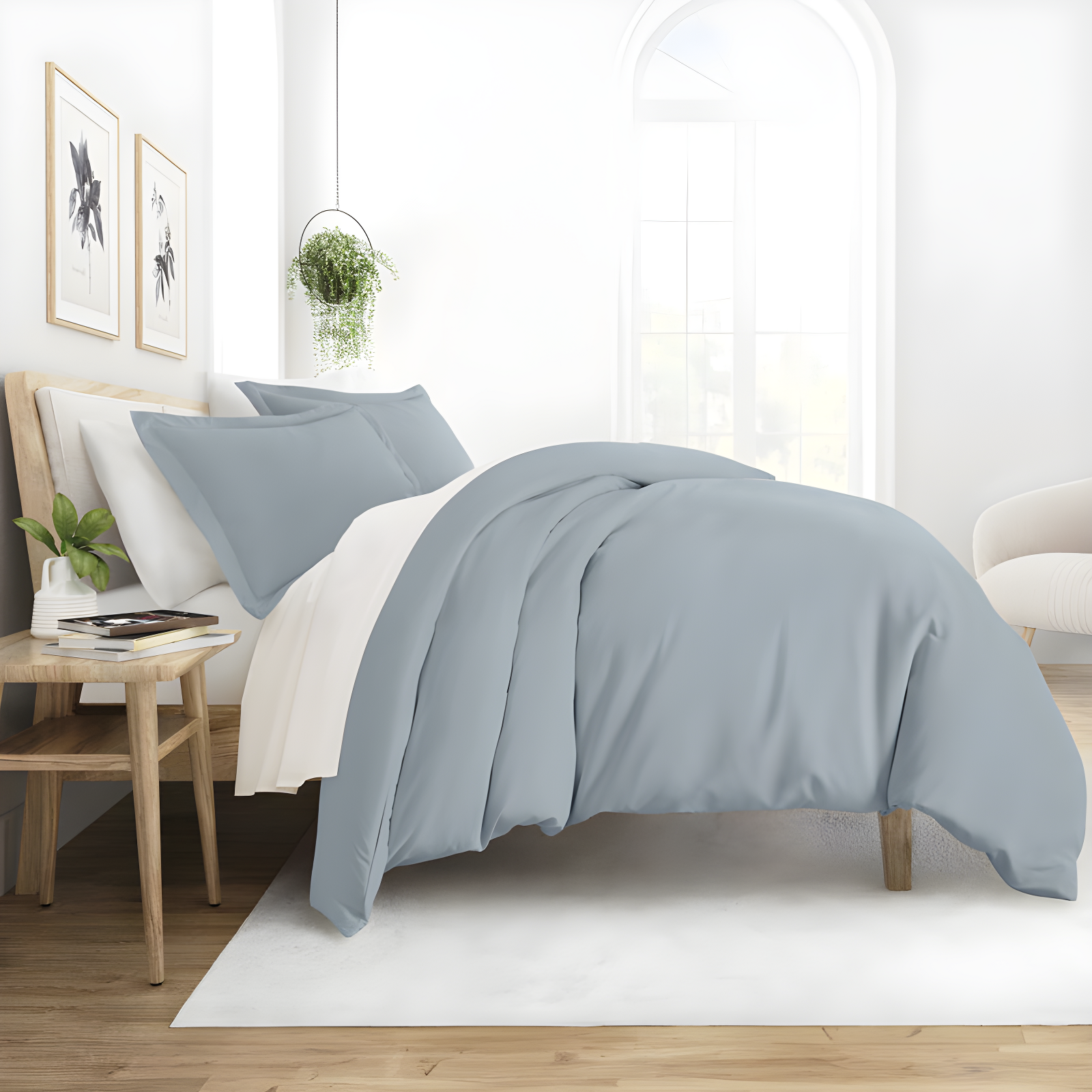 Duvet Cover Set Super Soft Microfiber Bedding in Solid Colors