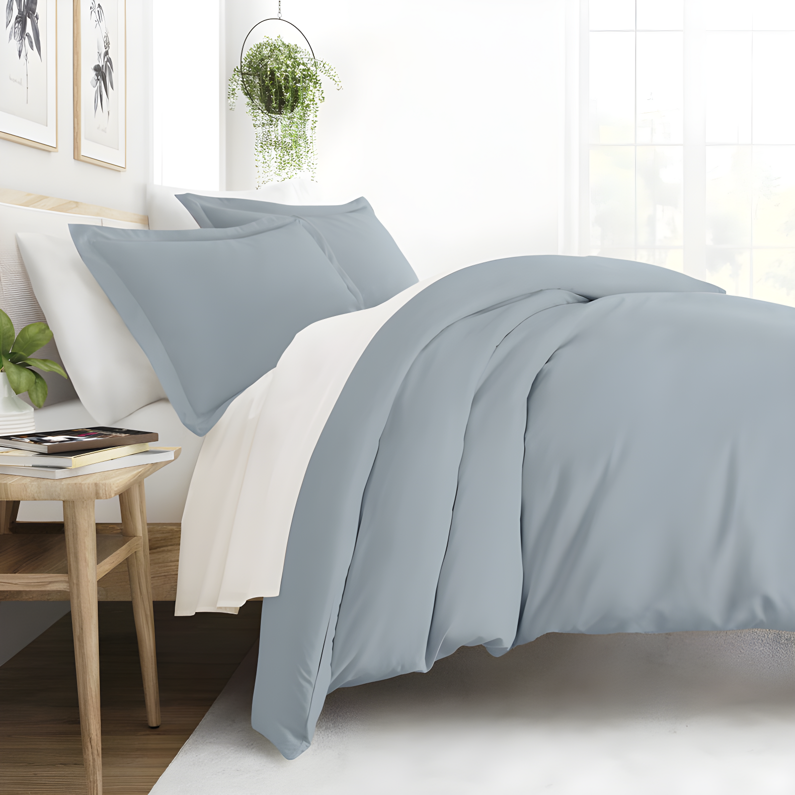 Duvet Cover Set Super Soft Microfiber Bedding in Solid Colors