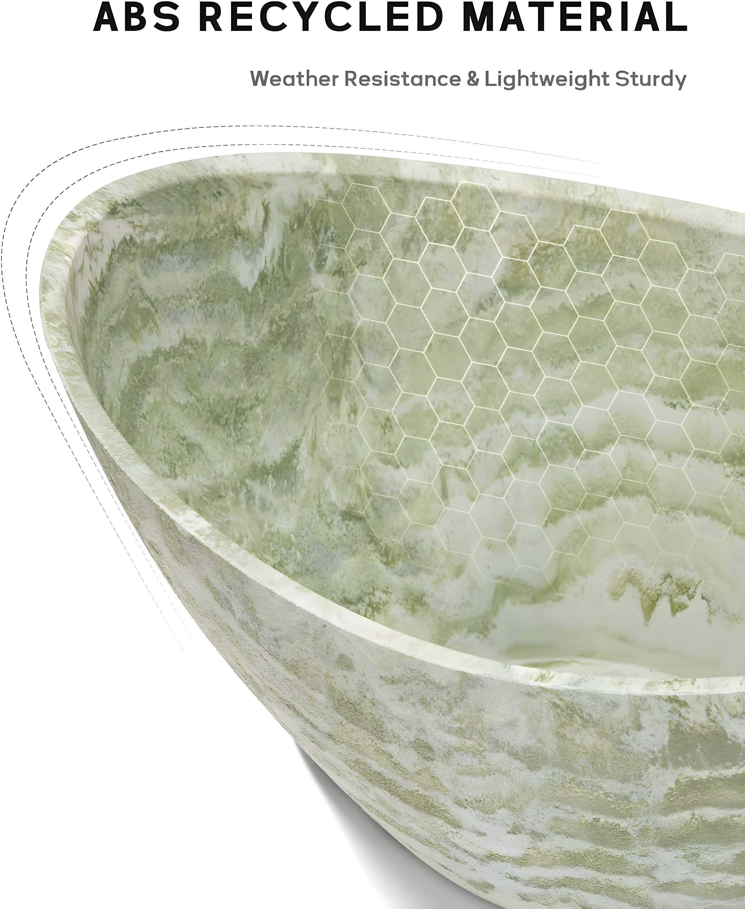 Green Oval Lightweight Plastic Indoor/Outdoor Planter Set with Drainage Holes