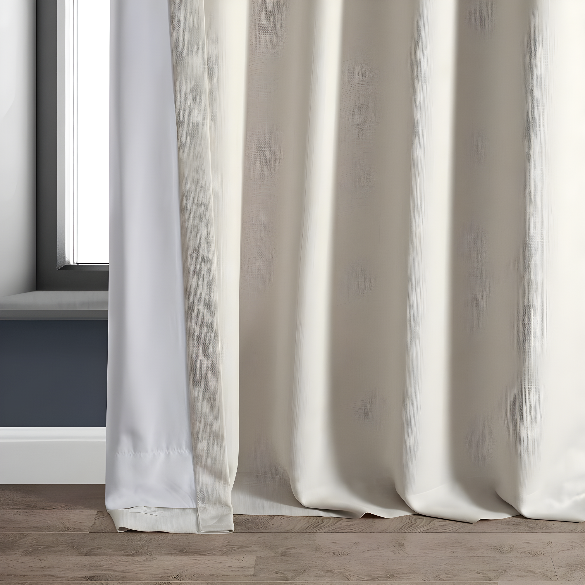 Half Price Drapes Parchment Cream Faux Linen Room Darkening Curtains for Bedroom(1 Panel),50W X 84L