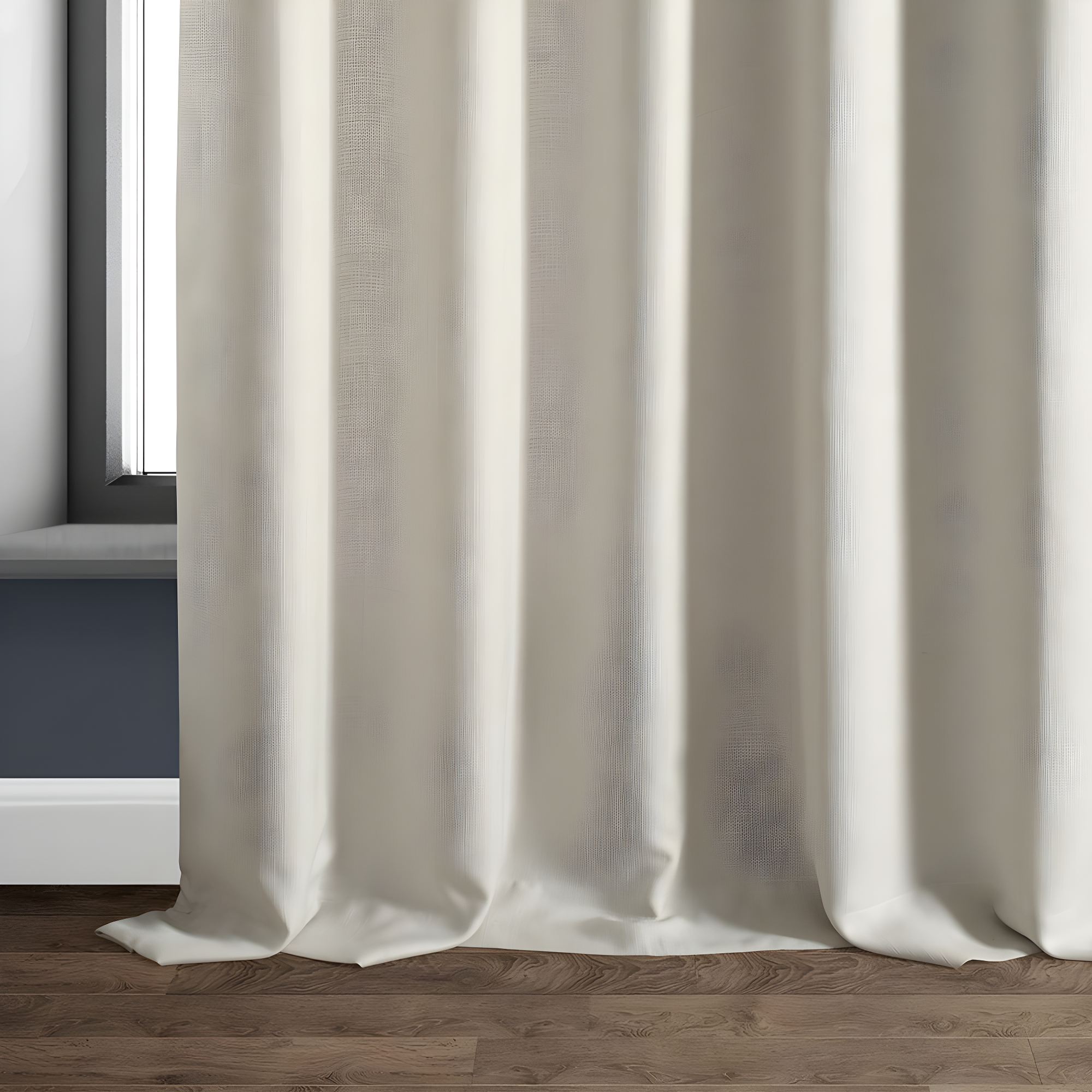 Half Price Drapes Parchment Cream Faux Linen Room Darkening Curtains for Bedroom(1 Panel),50W X 84L