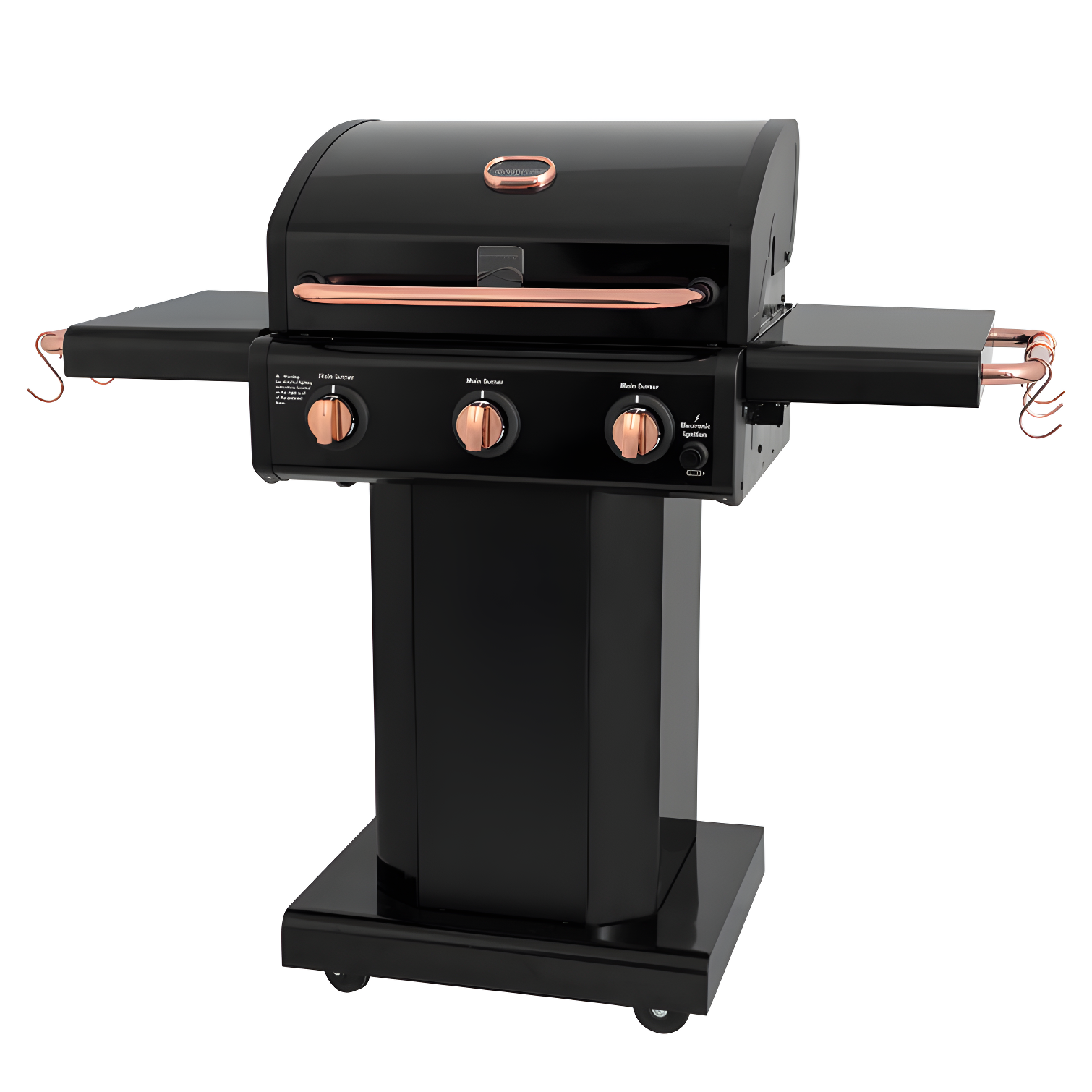 Kenmore 3-Burner Propane Gas Grill with Foldable Side Tables for Outdoor BBQ