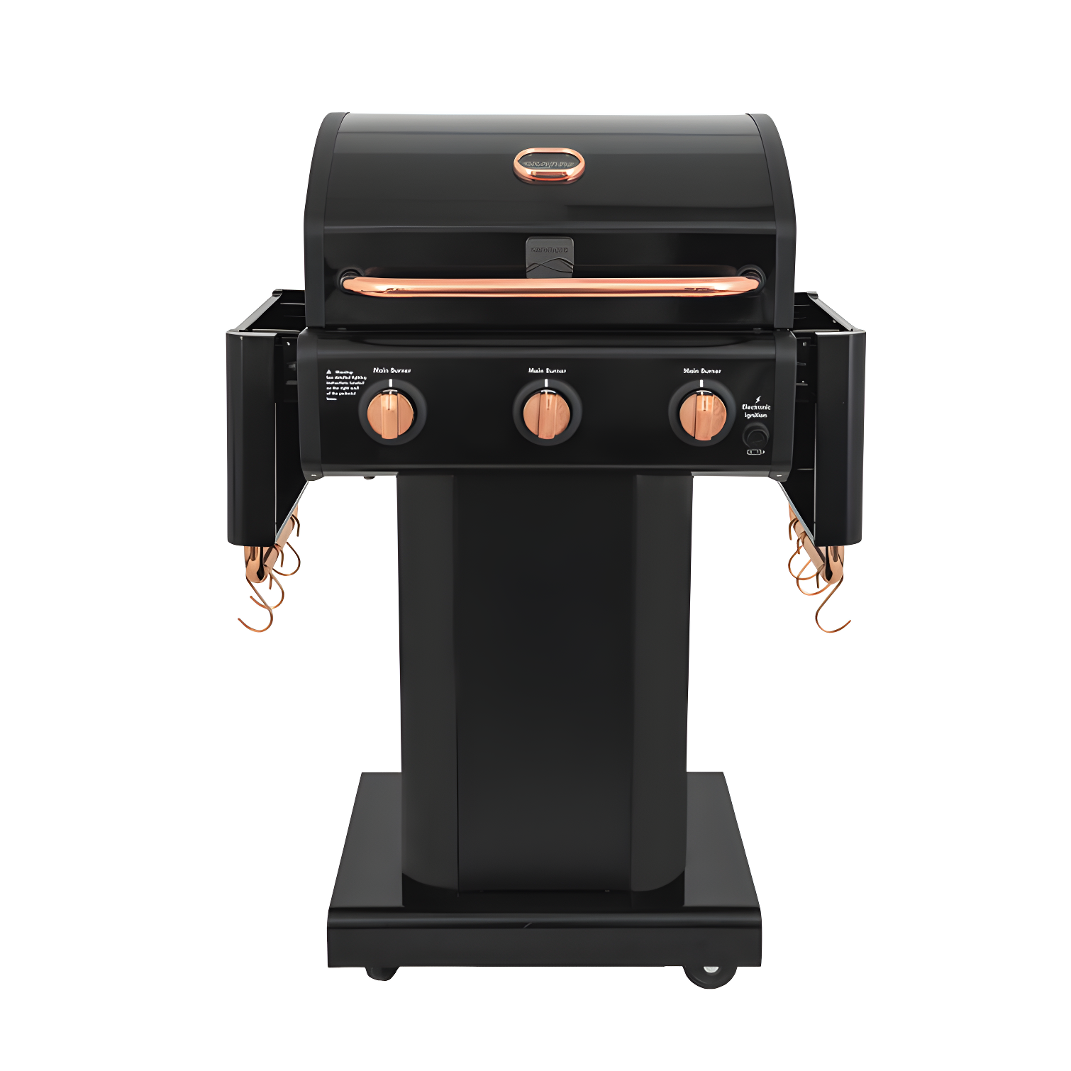 Kenmore 3-Burner Propane Gas Grill with Foldable Side Tables for Outdoor BBQ